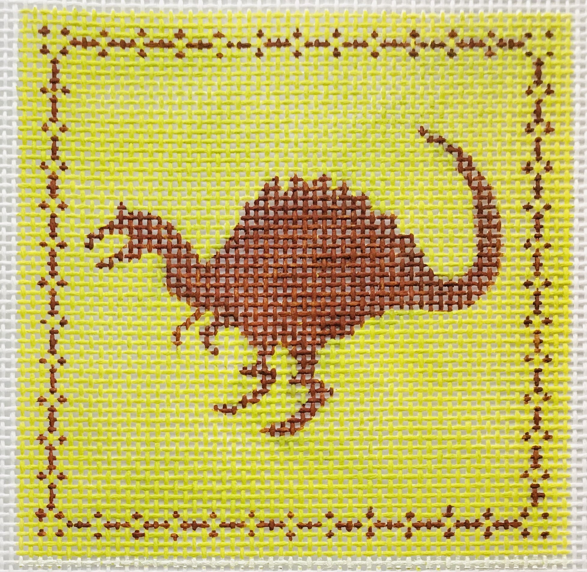 EP 1002 Triceratops Dinosaur Animals Madeira Preworked Design Needlepoint Canvas 