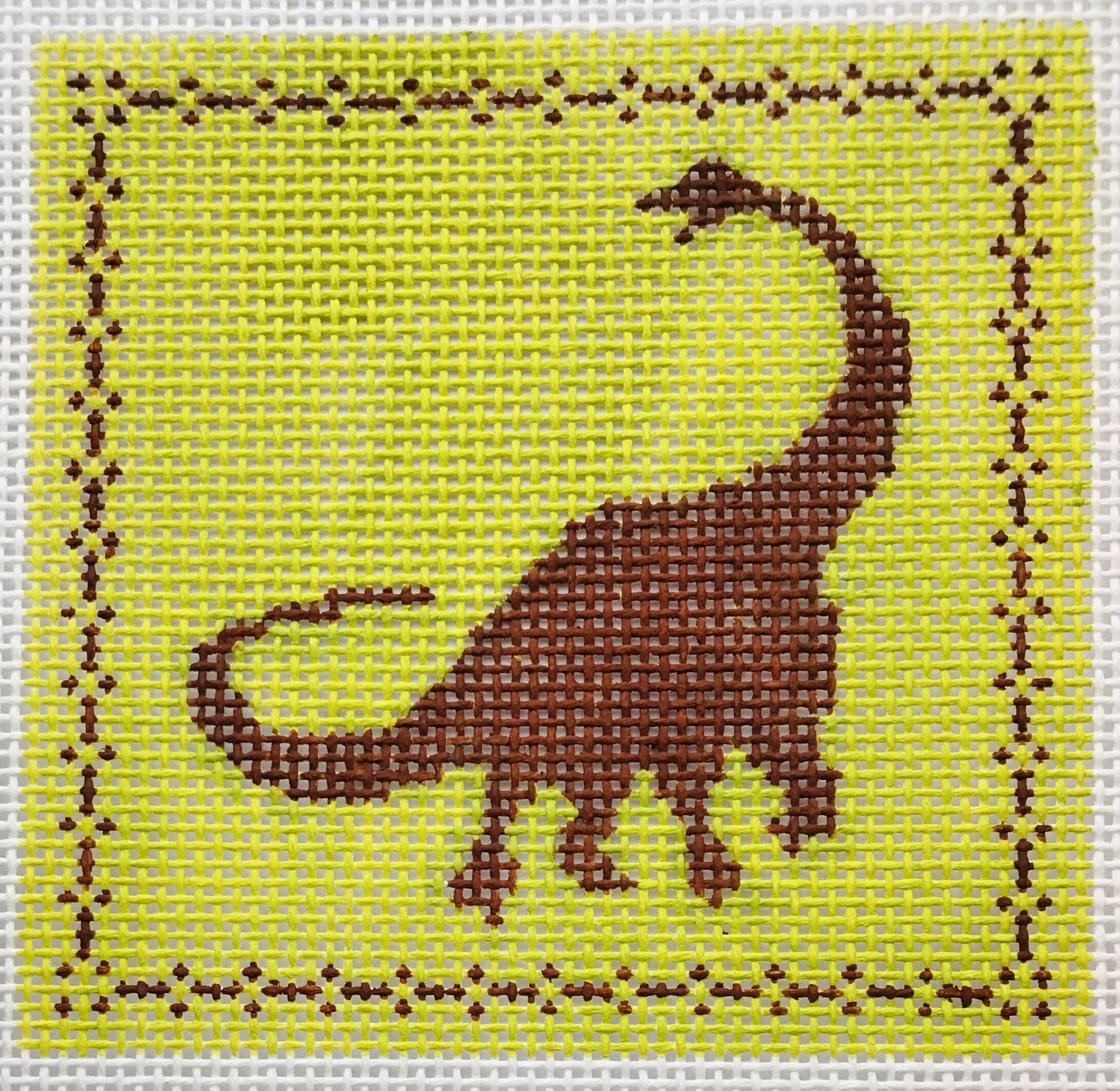 EP 1002 Triceratops Dinosaur Animals Madeira Preworked Design Needlepoint Canvas 