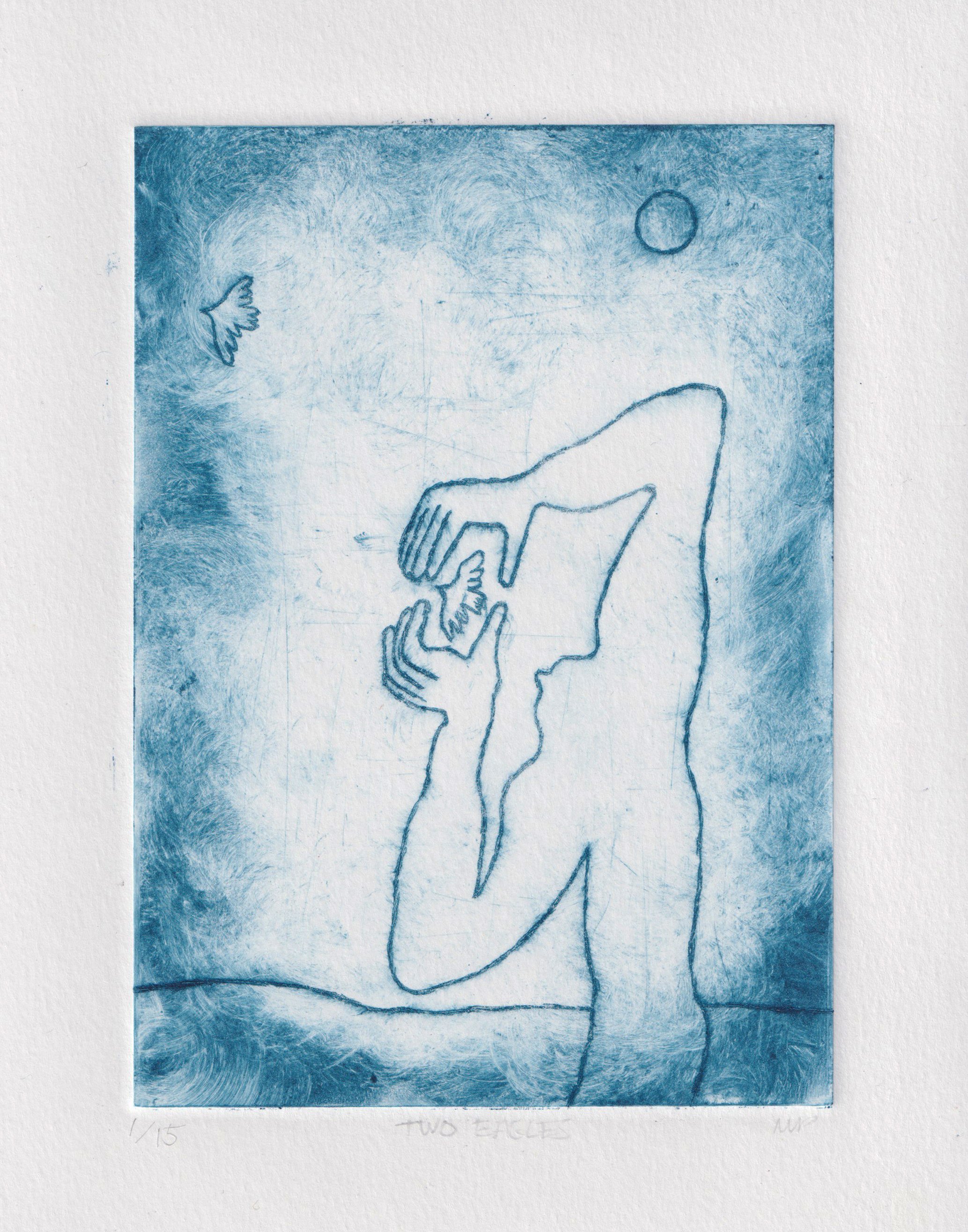  Two Eagles, intaglio, 2024 