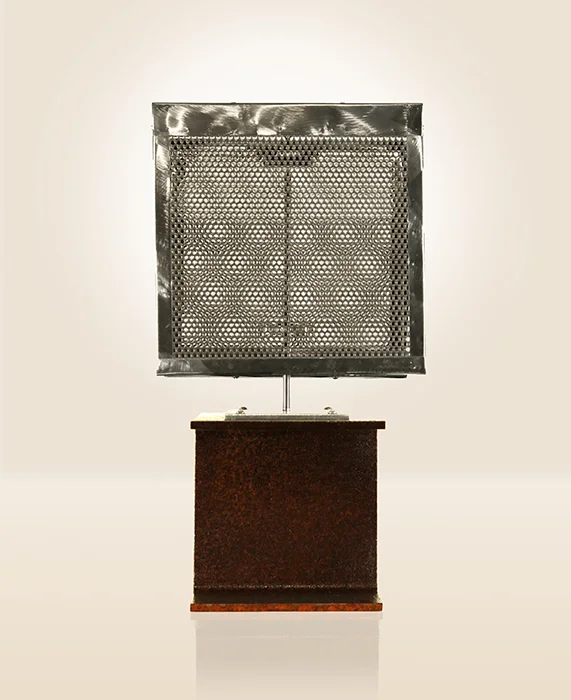 Ken Bortolazzo Squares Up Down, 2001 Stainless Steel Kinetic Sculpture 17 inches high For More Information Artist Biography, Exhibitions & Collections