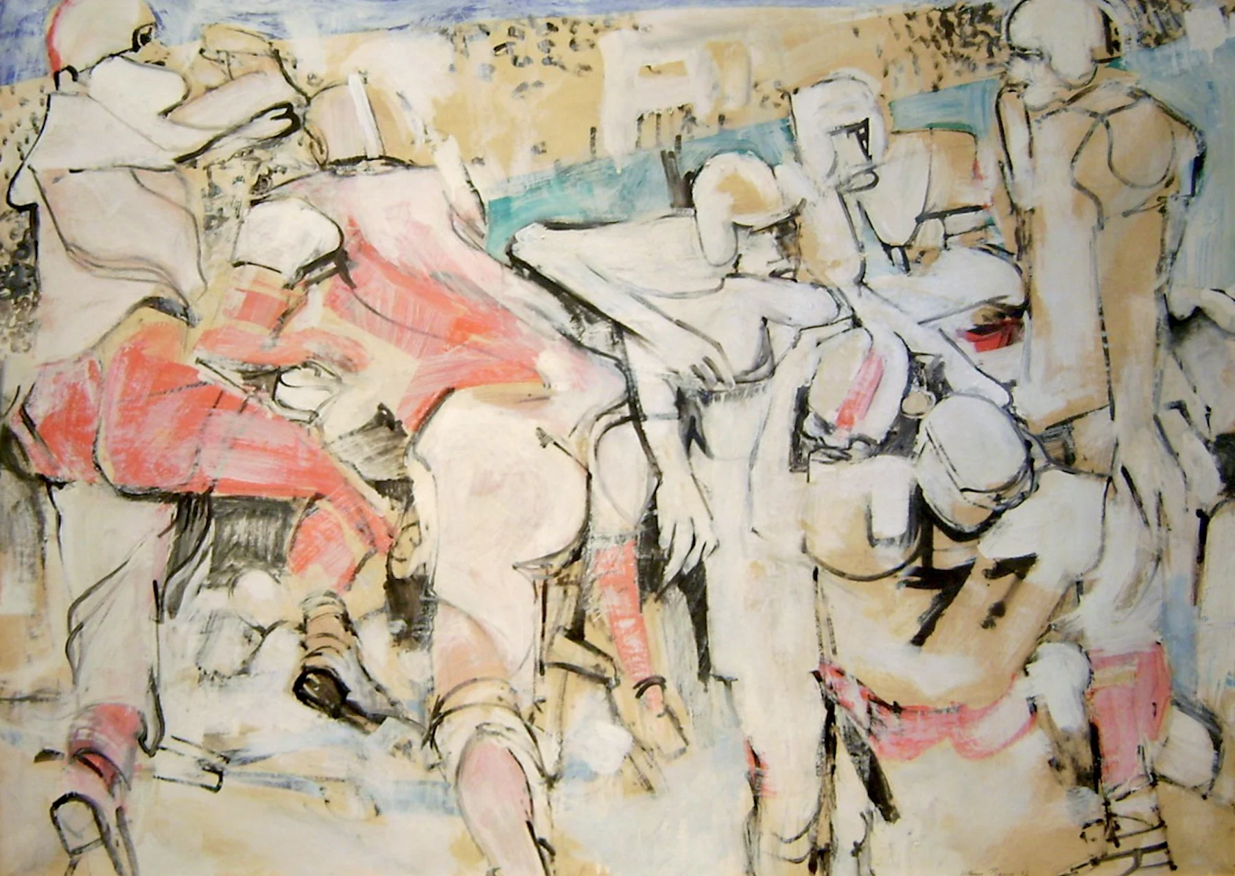 William Theophilus Brown Untitled (Football), 1956 Oil on paper 42 x 55 inches For More Information Artist Biography, Exhibitions & Collections