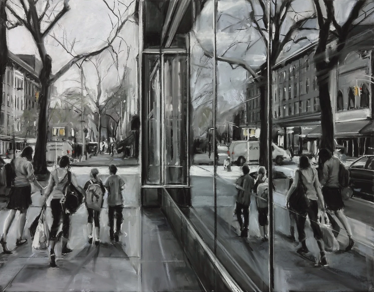 Susan Grossman Reflect, 2015 Charcoal & pastel on artist board 35 x 45 inches