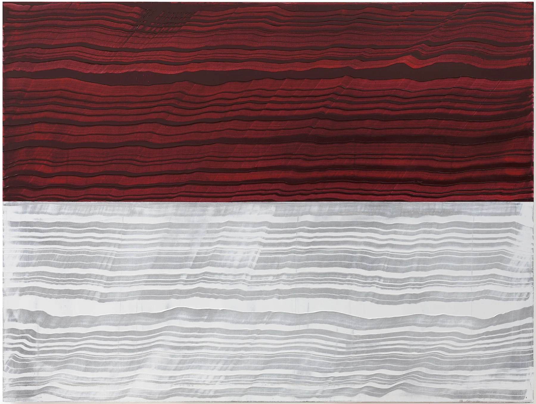 Ricardo Mazal Violet Red & White 1, 2017 Oil on linen 45 x 60 inches For More Information Artist Biography, Exhibitions & Collections