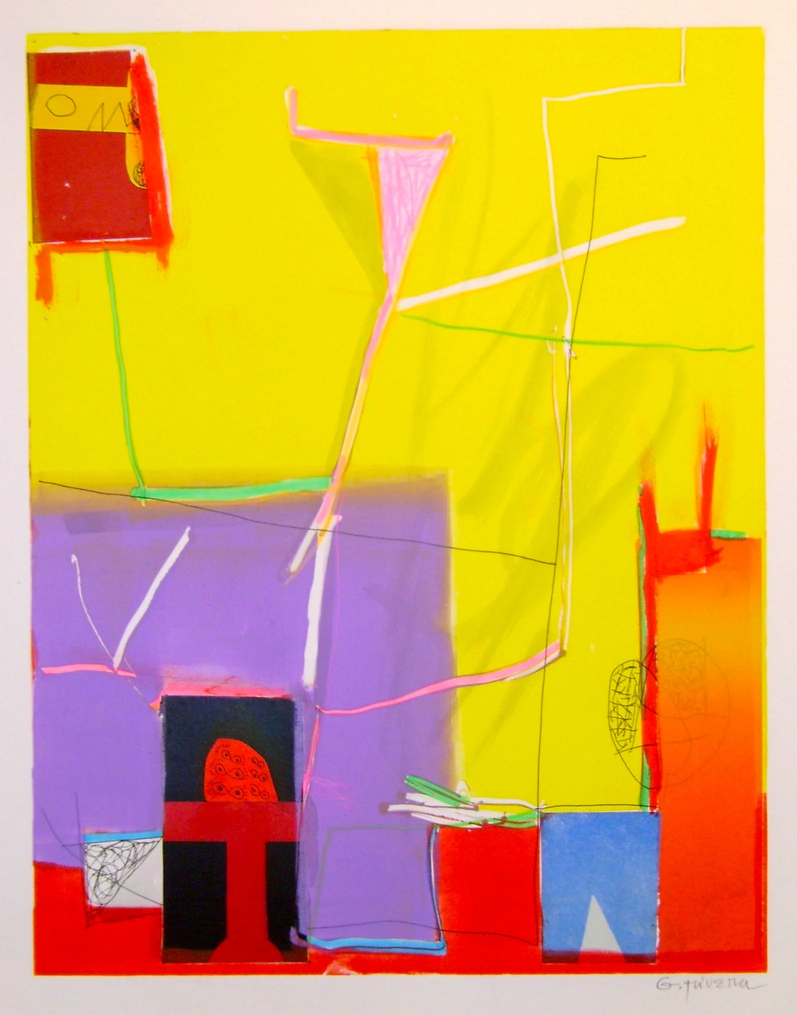   Gustavo Ramos Rivera     Untitled GR 01-6009,&nbsp;  2017 Mixed media monoprint on paper 20 x 16 inches         For More Information     Artist Biography, Exhibitions &amp; Collections  