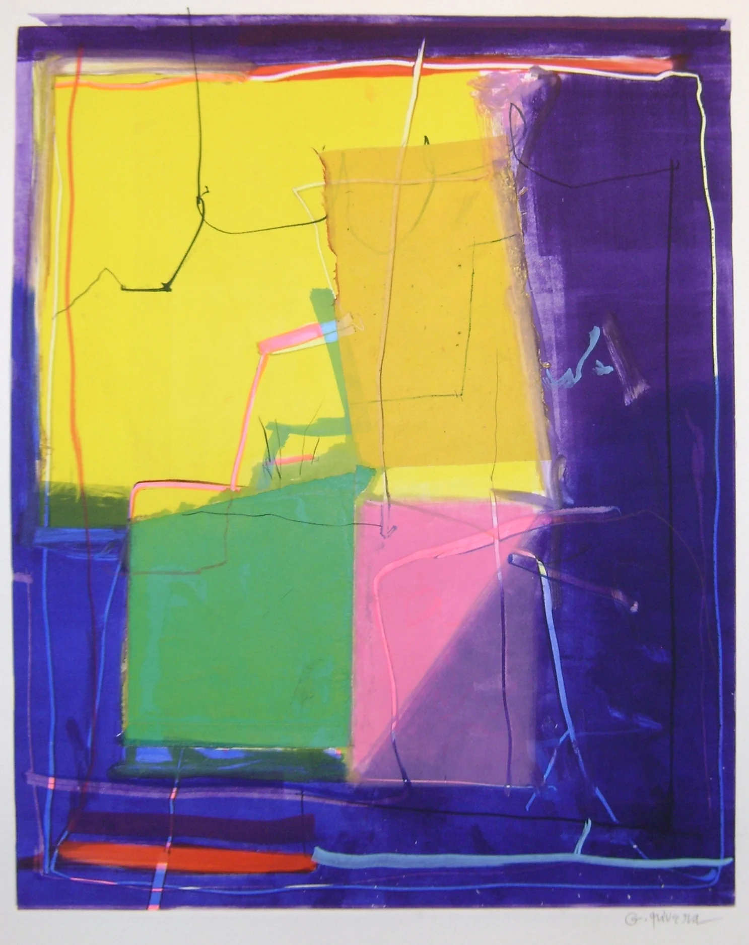   Gustavo Ramos Rivera     Untitled GR 05-6007,&nbsp;  2017 Mixed media monoprint on paper 20 x 15-1/2 inches         For More Information     Artist Biography, Exhibitions &amp; Collections  