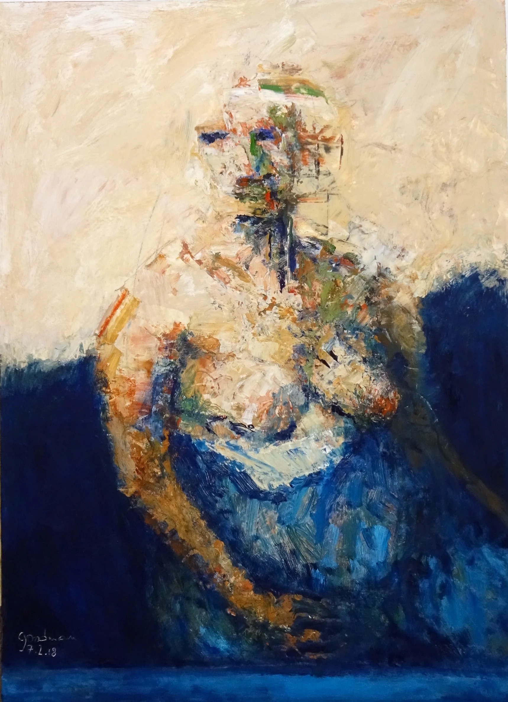 John Goodman Figure 5, 2018 Oil & Wax on Panel 30 x 22 inches For More Information Artist Biography, Exhibitions & Collections