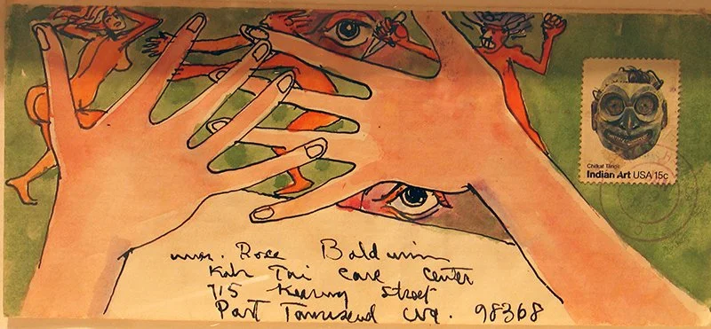   Clayton Lewis  (1915-1995)  ‘Indian Art’, 1981 Watercolor on paper envelope 