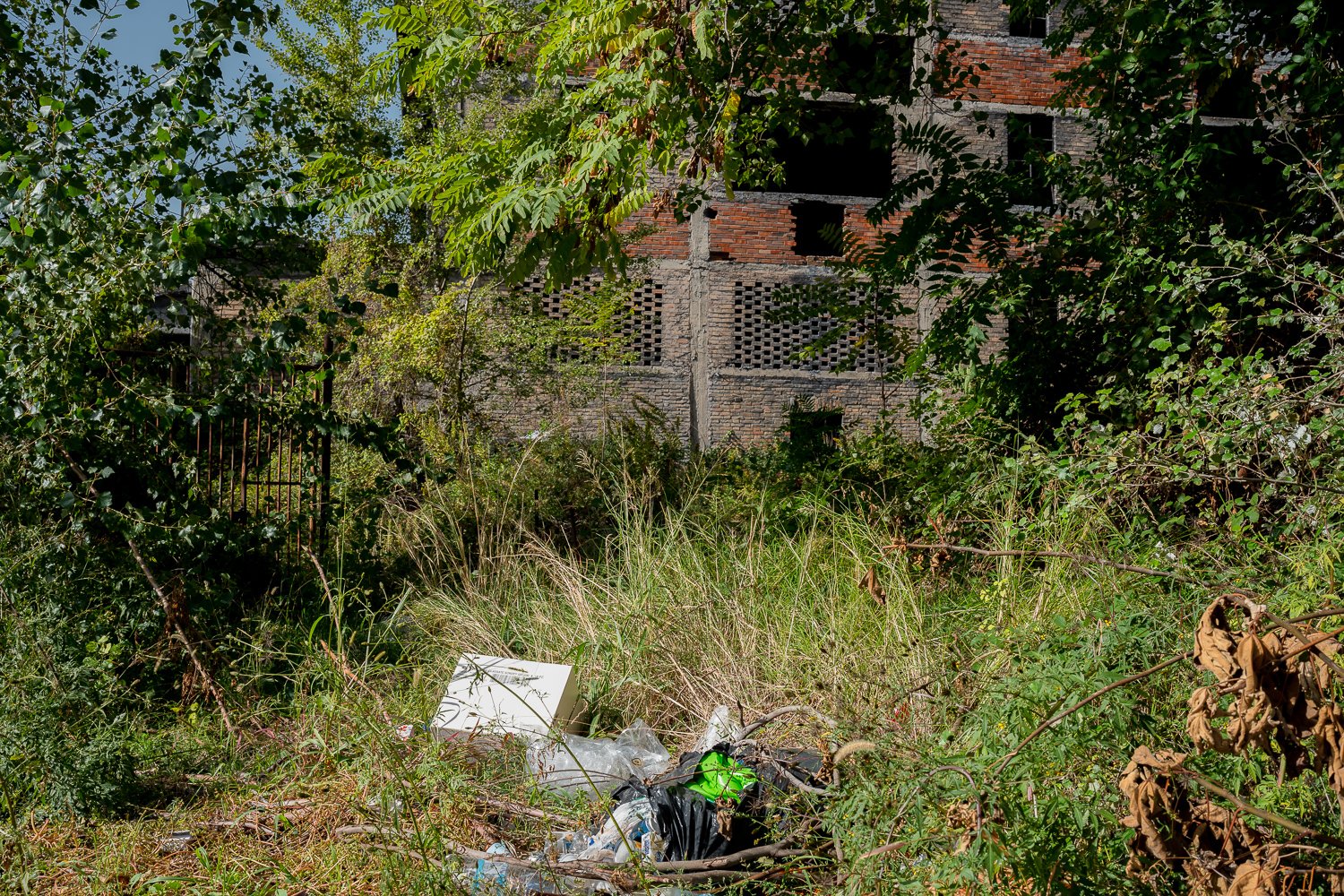  Le zone abbandonate sono diventati luoghi di discarica dove i cittadini irresponsabili scaricano i propri rifiuti mentre la natura vorrebbe riprenderne possesso.Papigno (Terni), 2022 