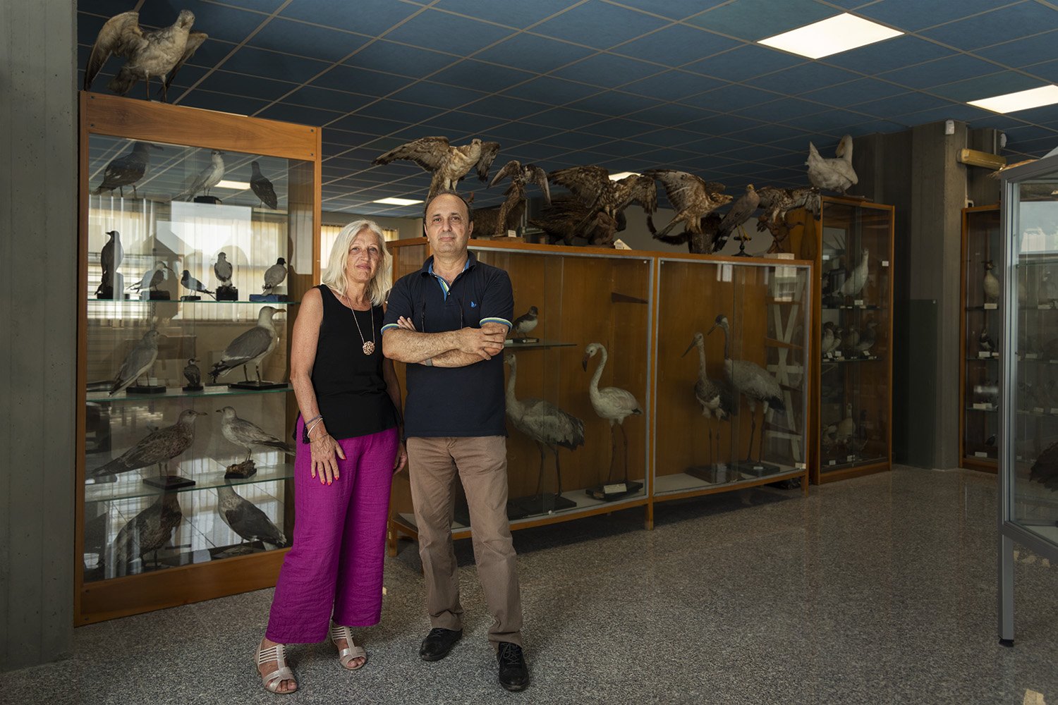  Paola Faraone e Vincenzo Parrino, docenti universitari responsabili del museo zoologico di Cambria, Università degli studi di Messina, 2023. 
