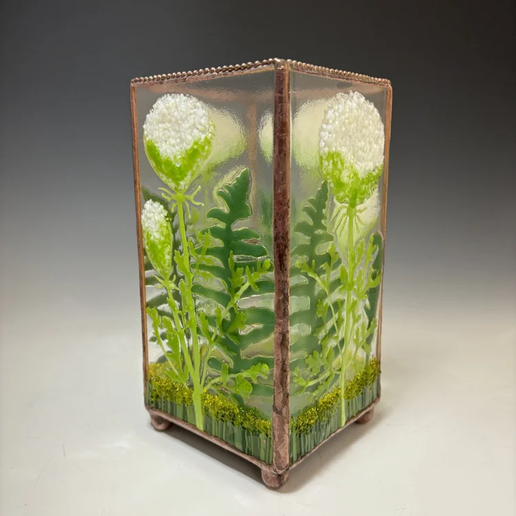 Fused Botanical Candle Holders — Sunflower Glass Studio