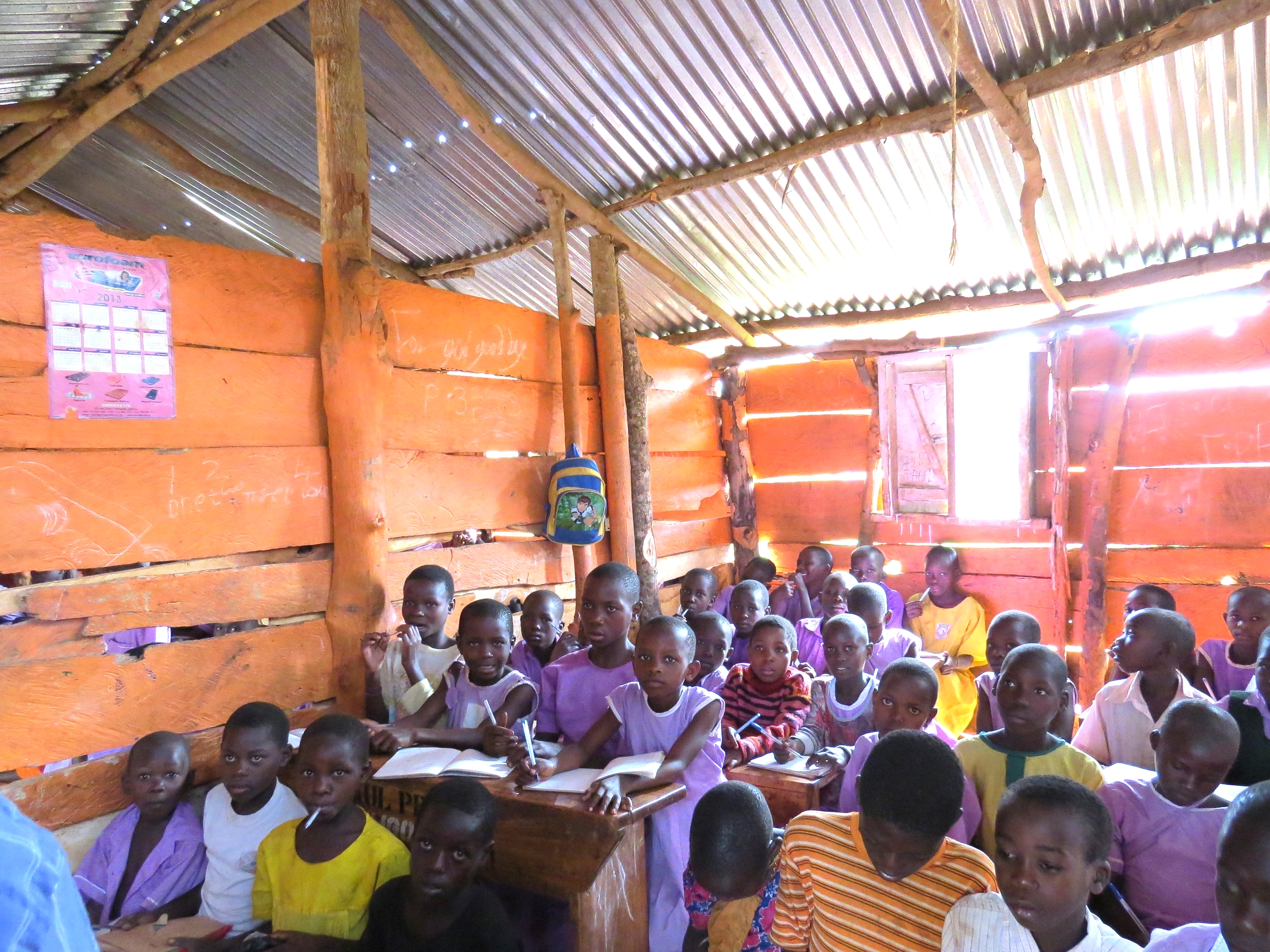 Inside temporary classroom