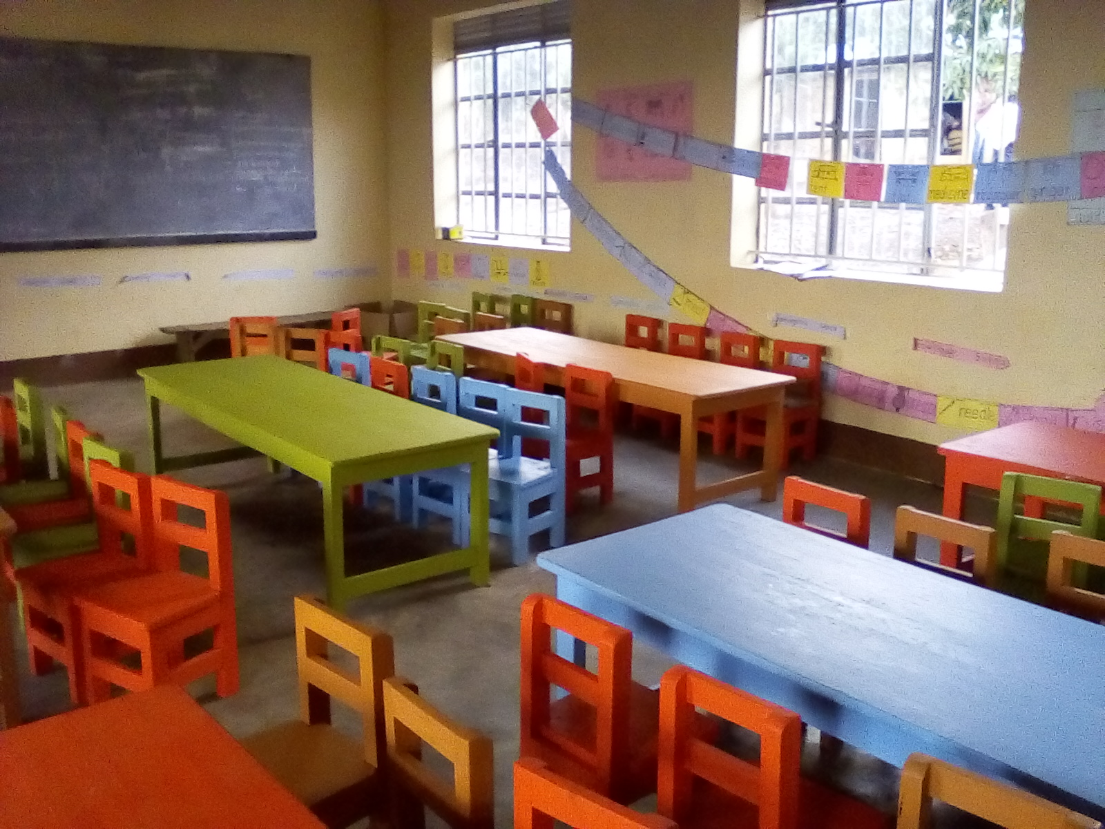 Tables and chairs for youngest students 