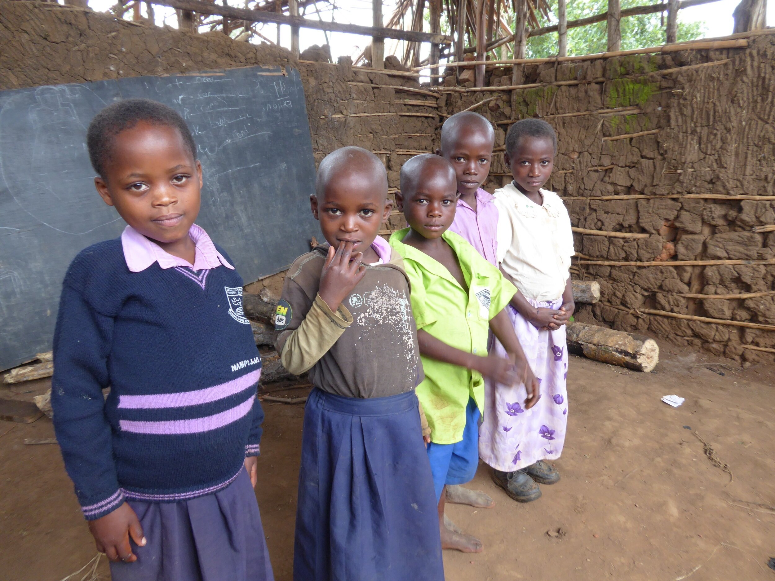 Temporary mud and stick classroom