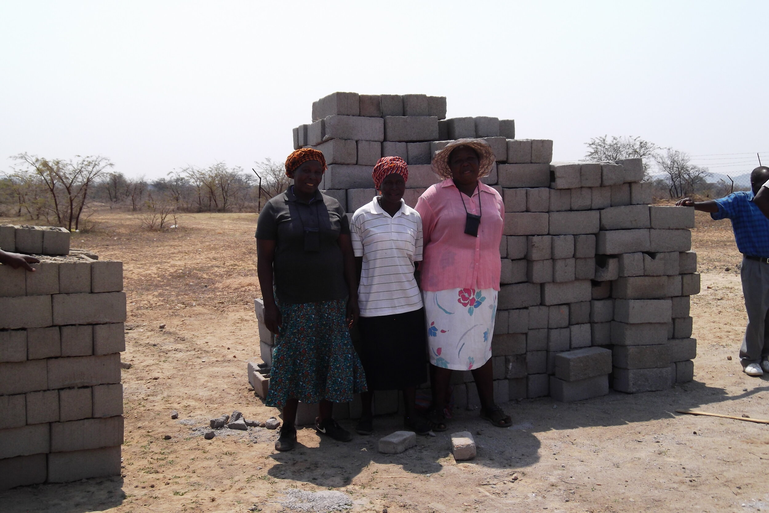 Community mothers make bricks for the new classrooms - 2010