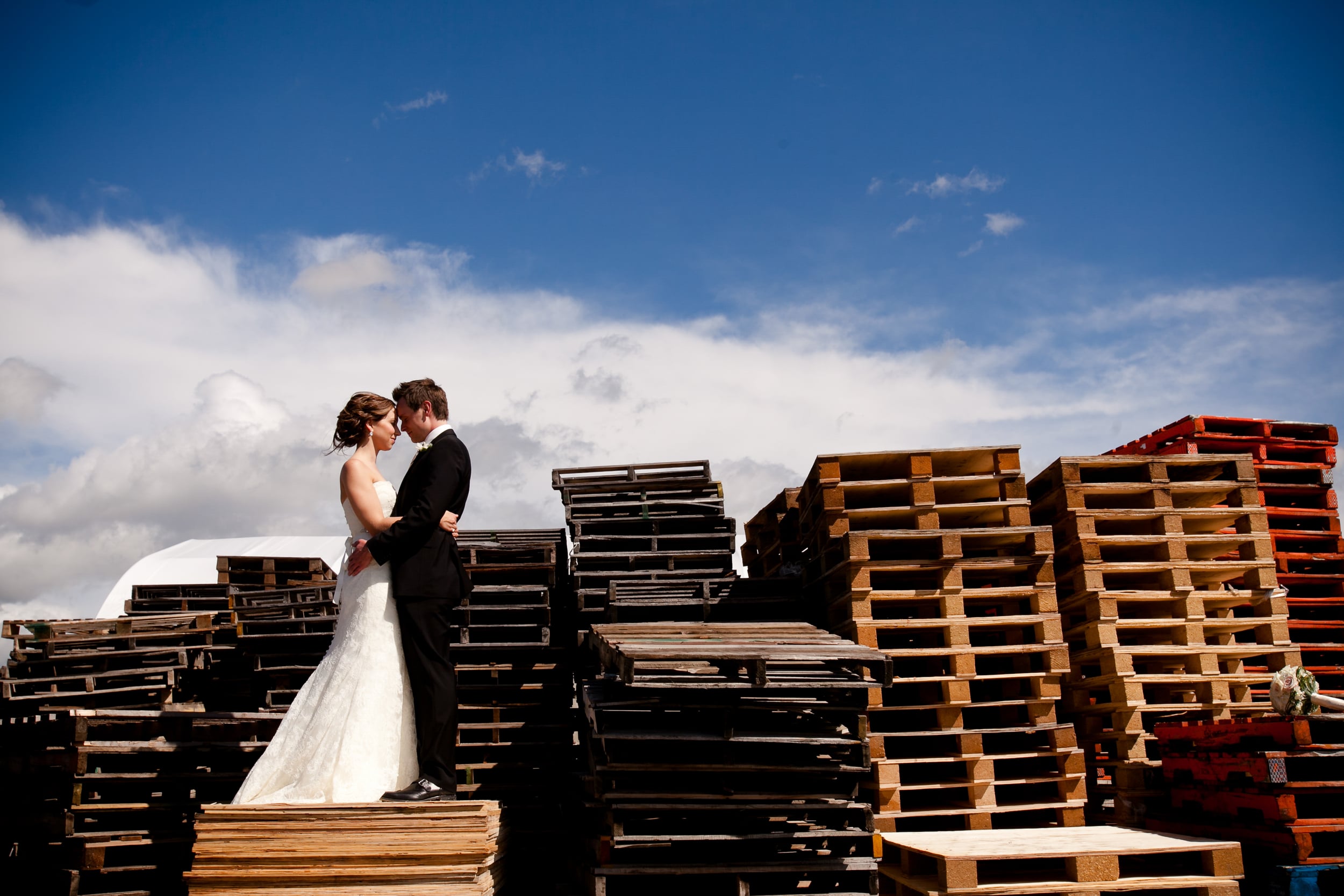 photograph of bride and groom in niagara on the lake