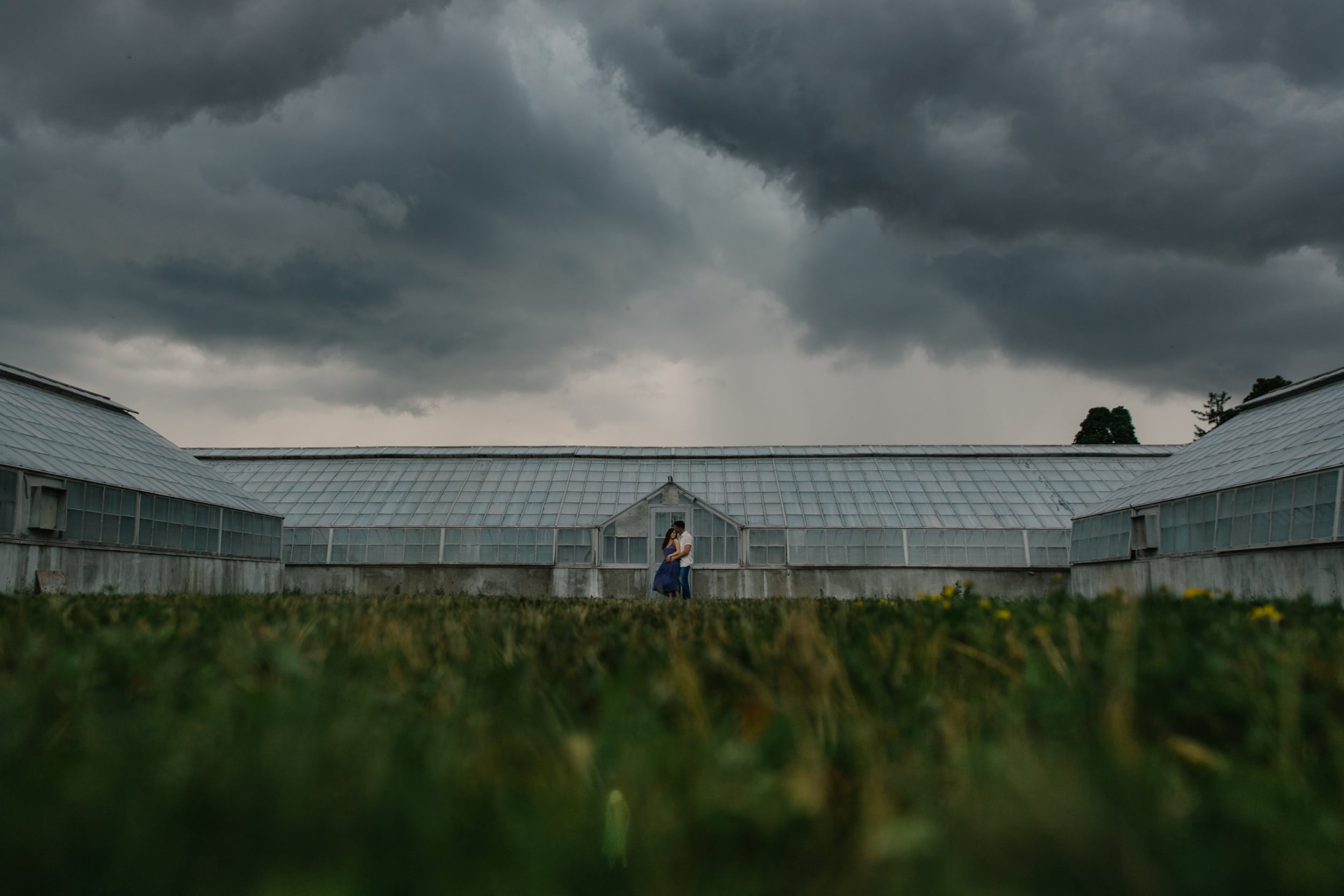 thunderstorm during an engagement shoot at the arboretum (Copy)