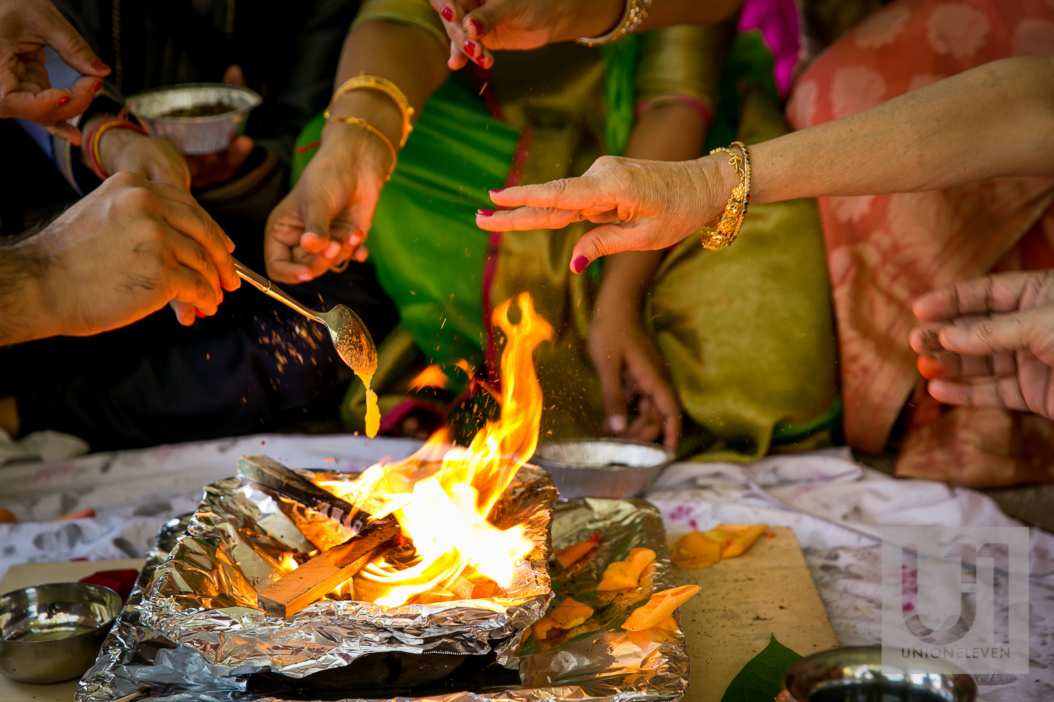 ceremonial fire at a mendhi ceremony 