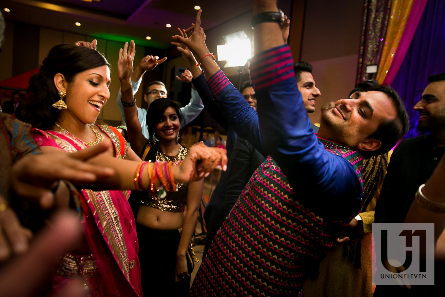  hindu bride and groom dancing 