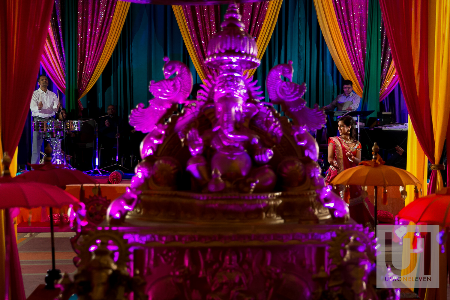  hindu bride dancing at the westin hotel on her wedding day 