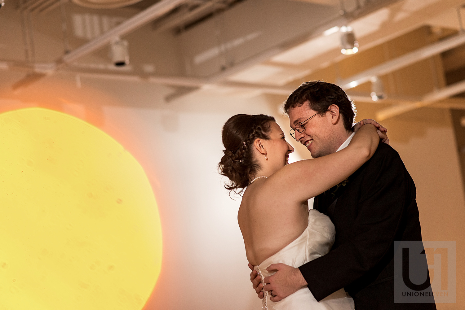 The bride and groom's first dance
