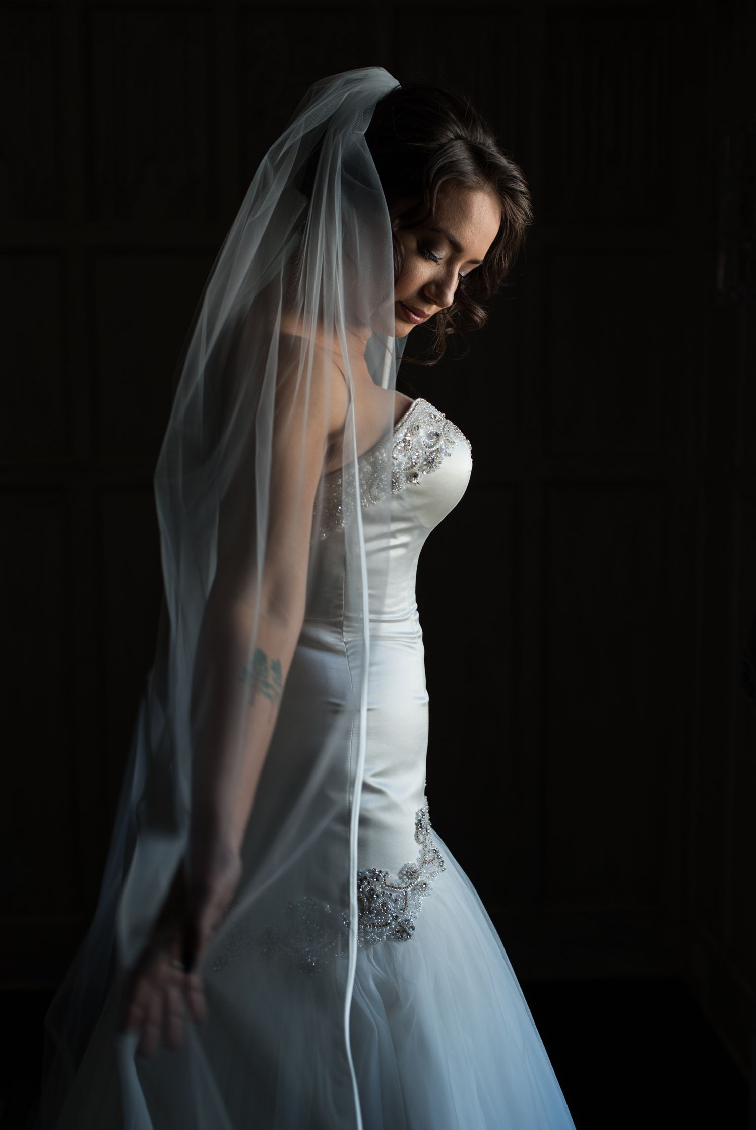 A portrait of the bride before the ceremony
