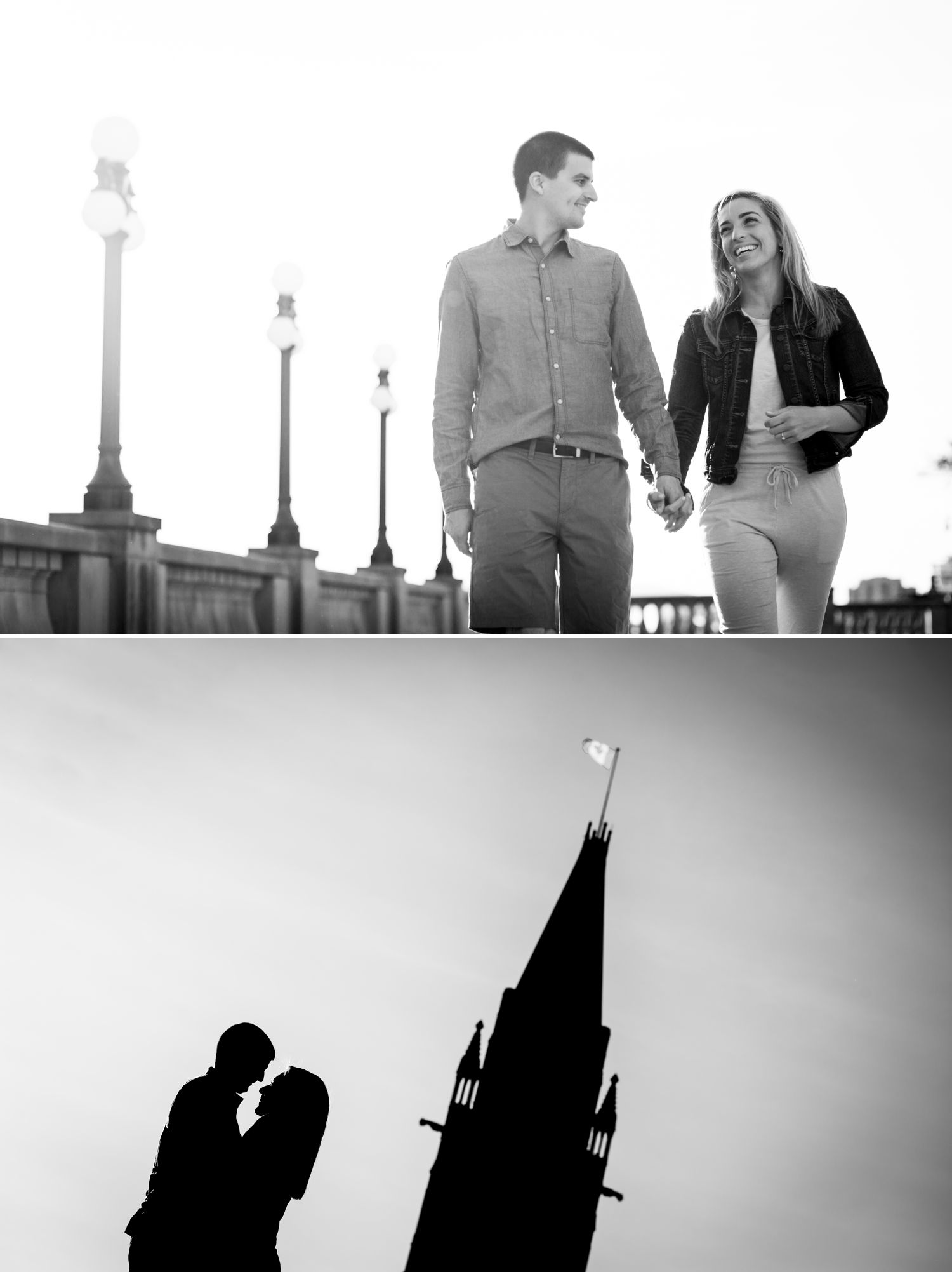 Photos from an engagement shoot at the Ottawa Parliament Buildings
