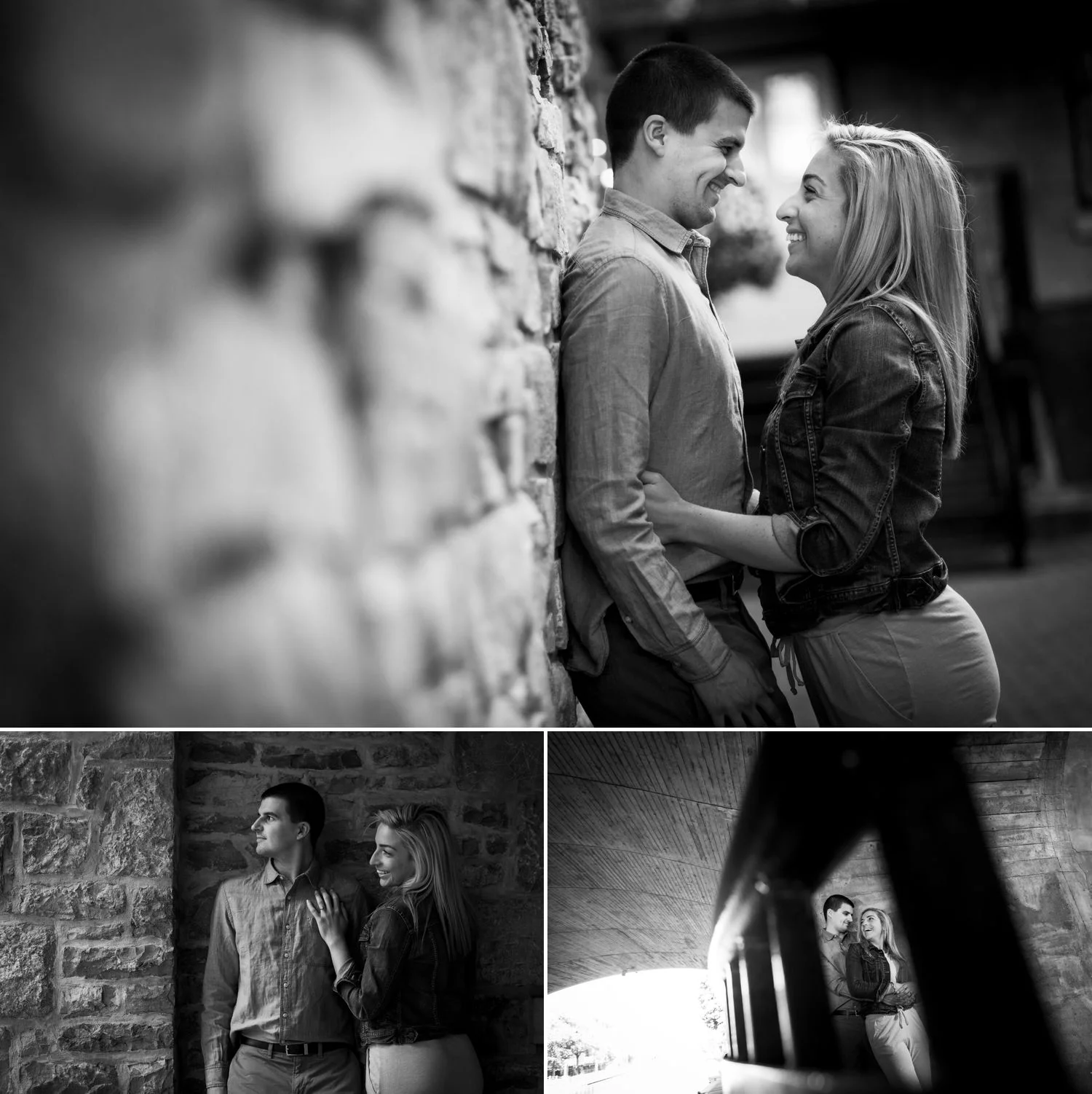 Engagement photos of a couple in downtown Ottawa