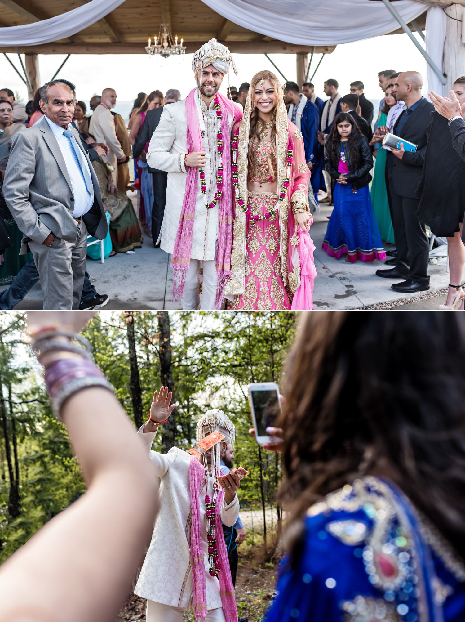The bride and groom shortly after their wedding ceremony at Le Belvedere