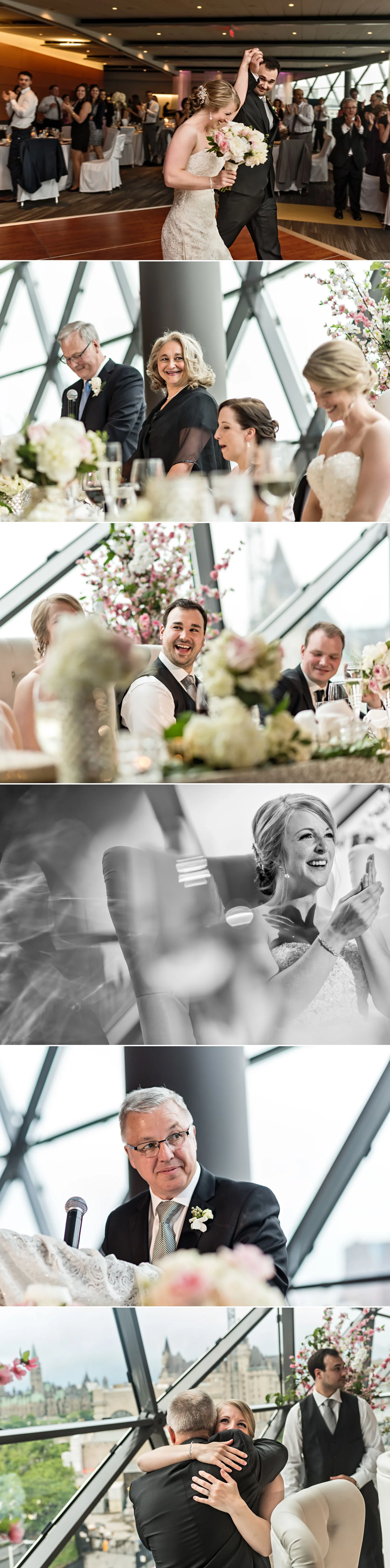 Family speeches during the wedding reception at the Shaw Centre in downtown Ottawa