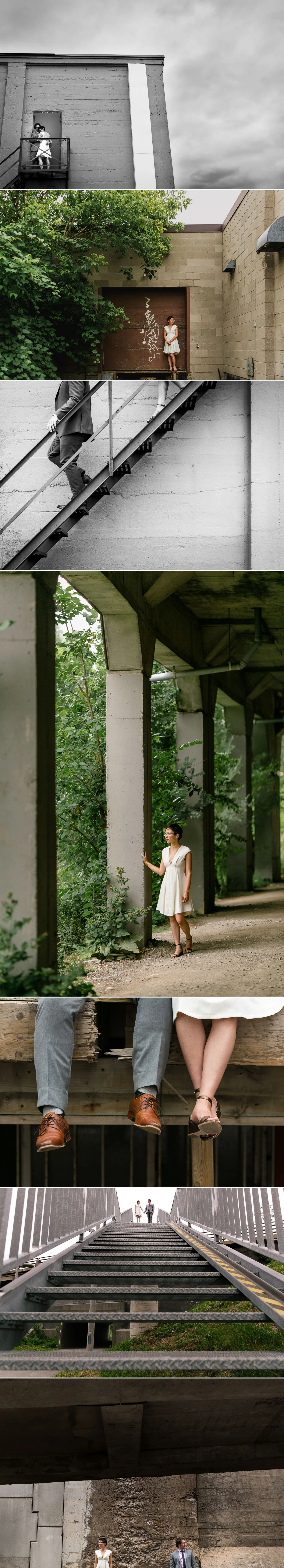 Portraits of the bride and groom in Centretown Ottawa