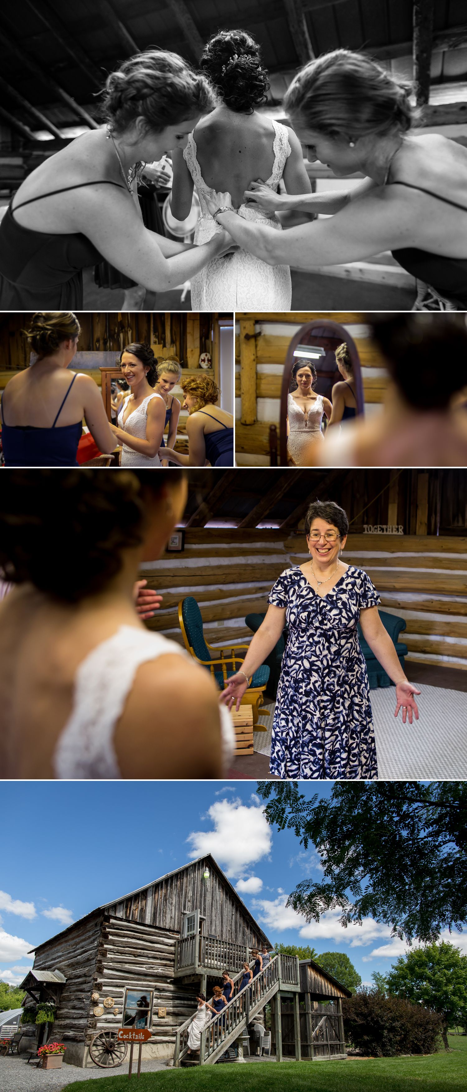 The bride and her bridesmaids getting ready at The Herb Garden in Almonte, Quebec