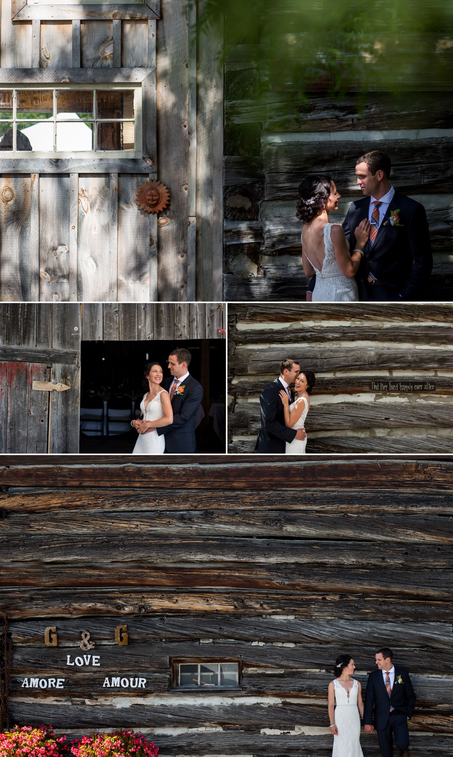 The bride and groom having their portraits taken before the wedding ceremony at The Herb Garden