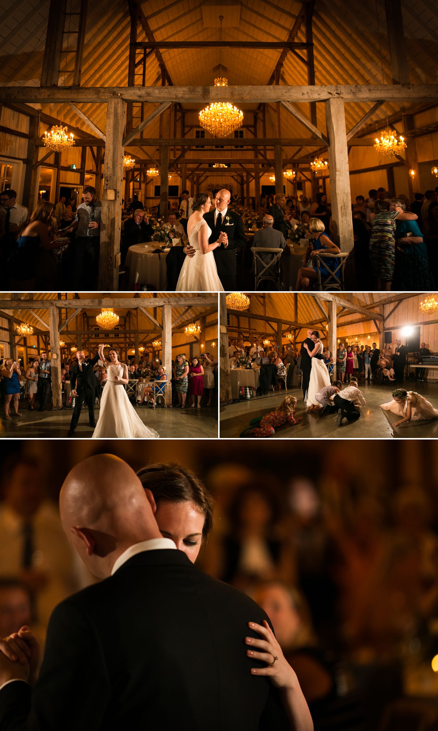 The bride and groom's first dance.