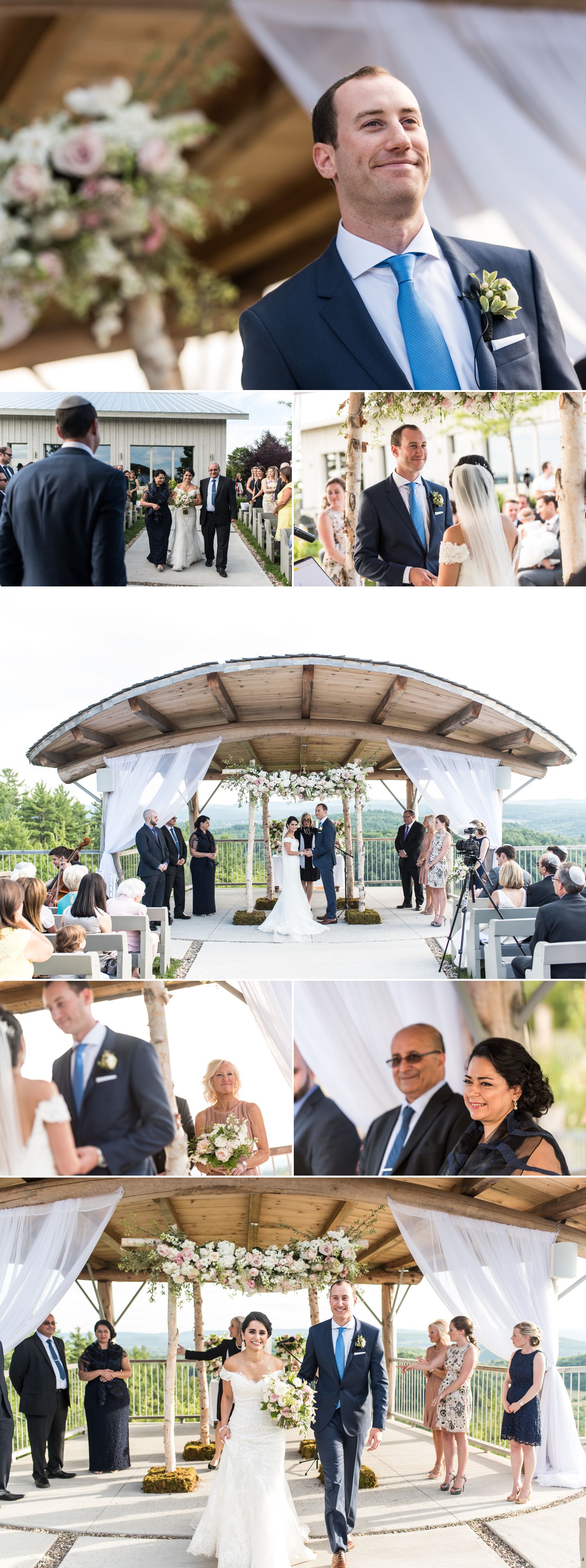 A wedding reception outside at Le Belvedere in Wakefield