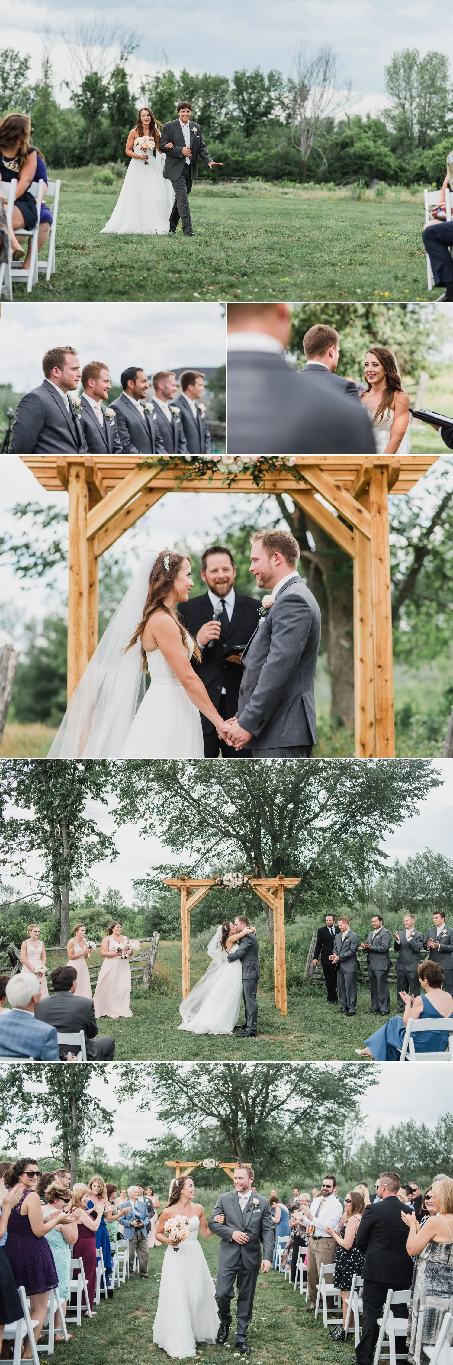 Wedding reception outside at Stonefields Heritage Farm
