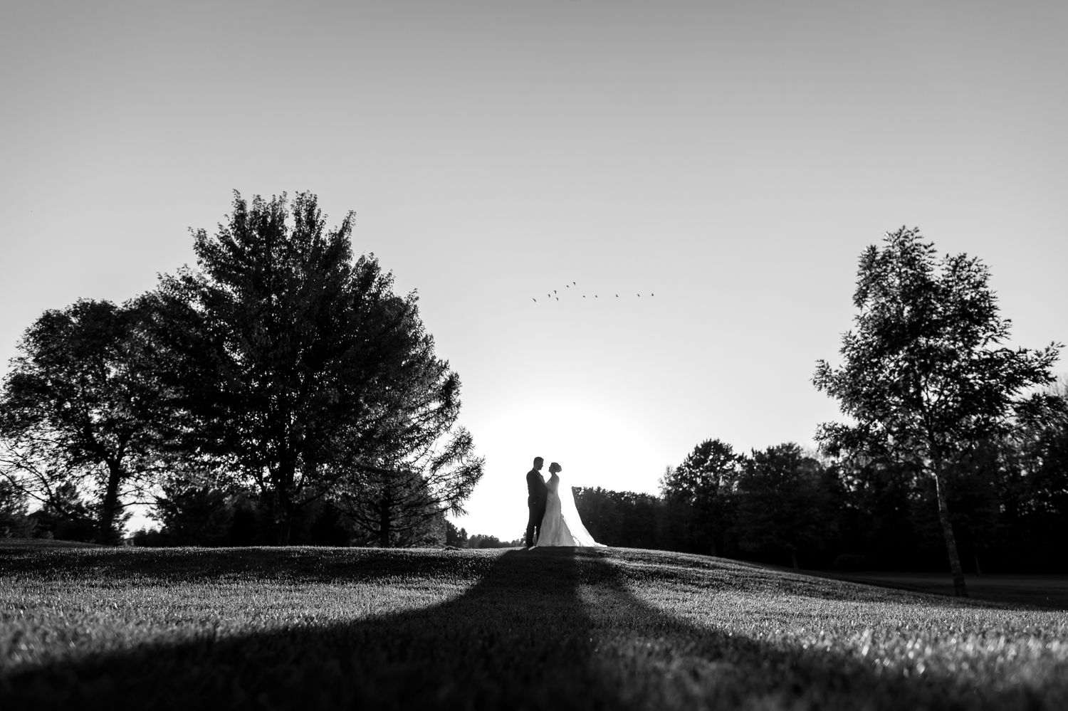 Portrait of the bride and groom on the Rideau View Golf Course