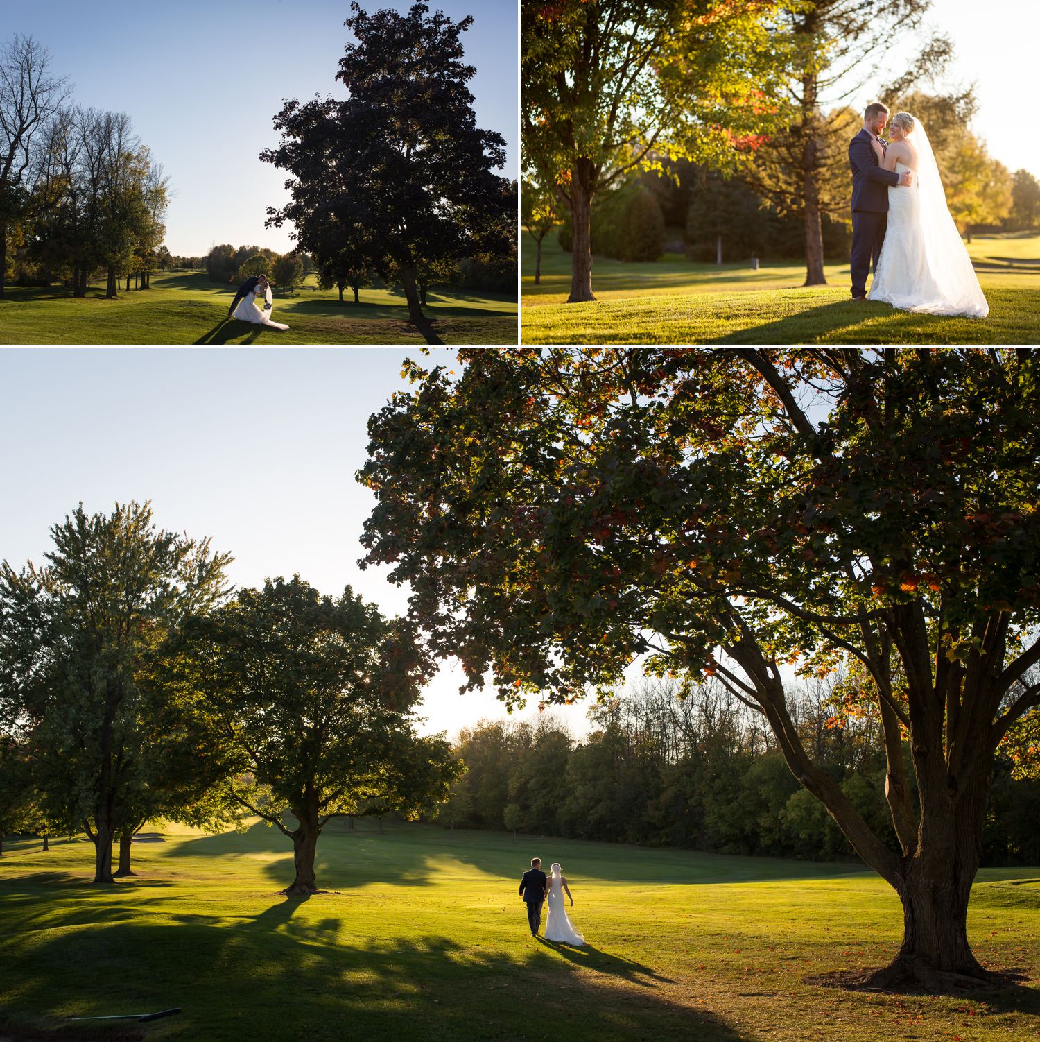 Portraits of the bride and groom on the Rideau View Golf Course
