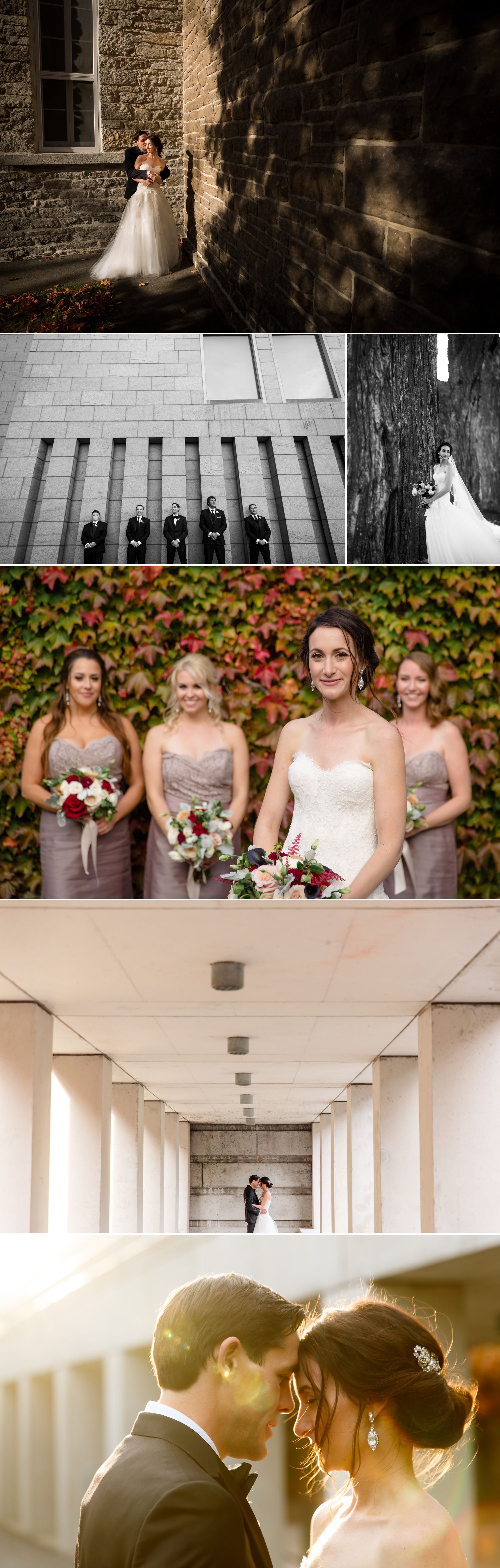 Wedding party group photographs at the national art gallery in ottawa