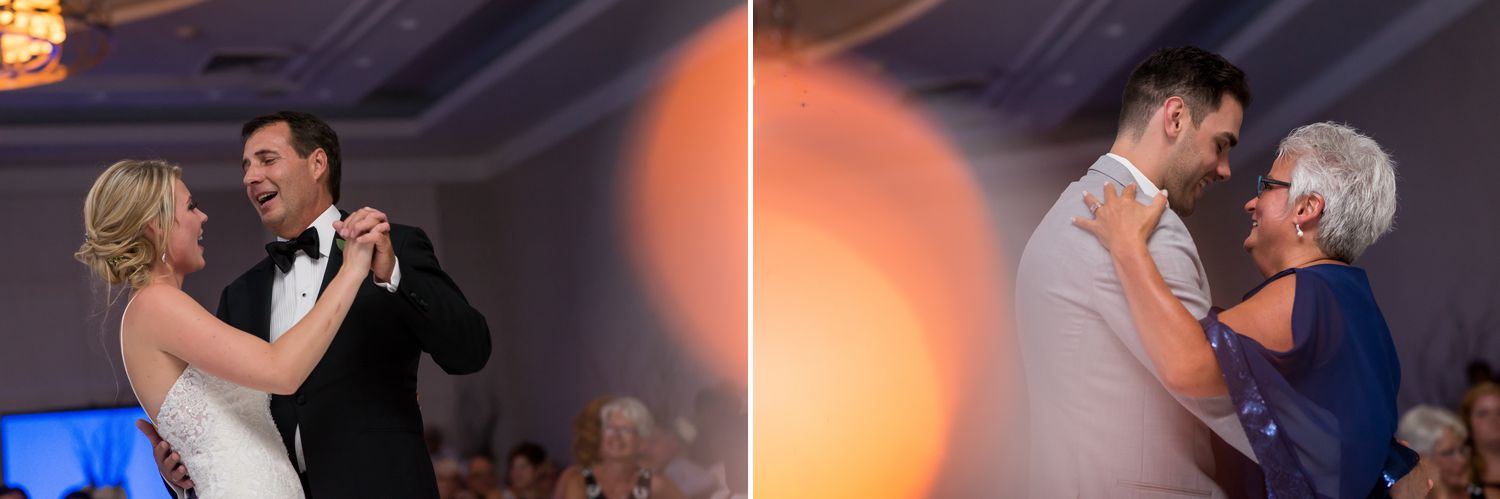 The bride and groom during their first dance with their parents during their wedding reception at The Delta Hotel in downtown Ottawa