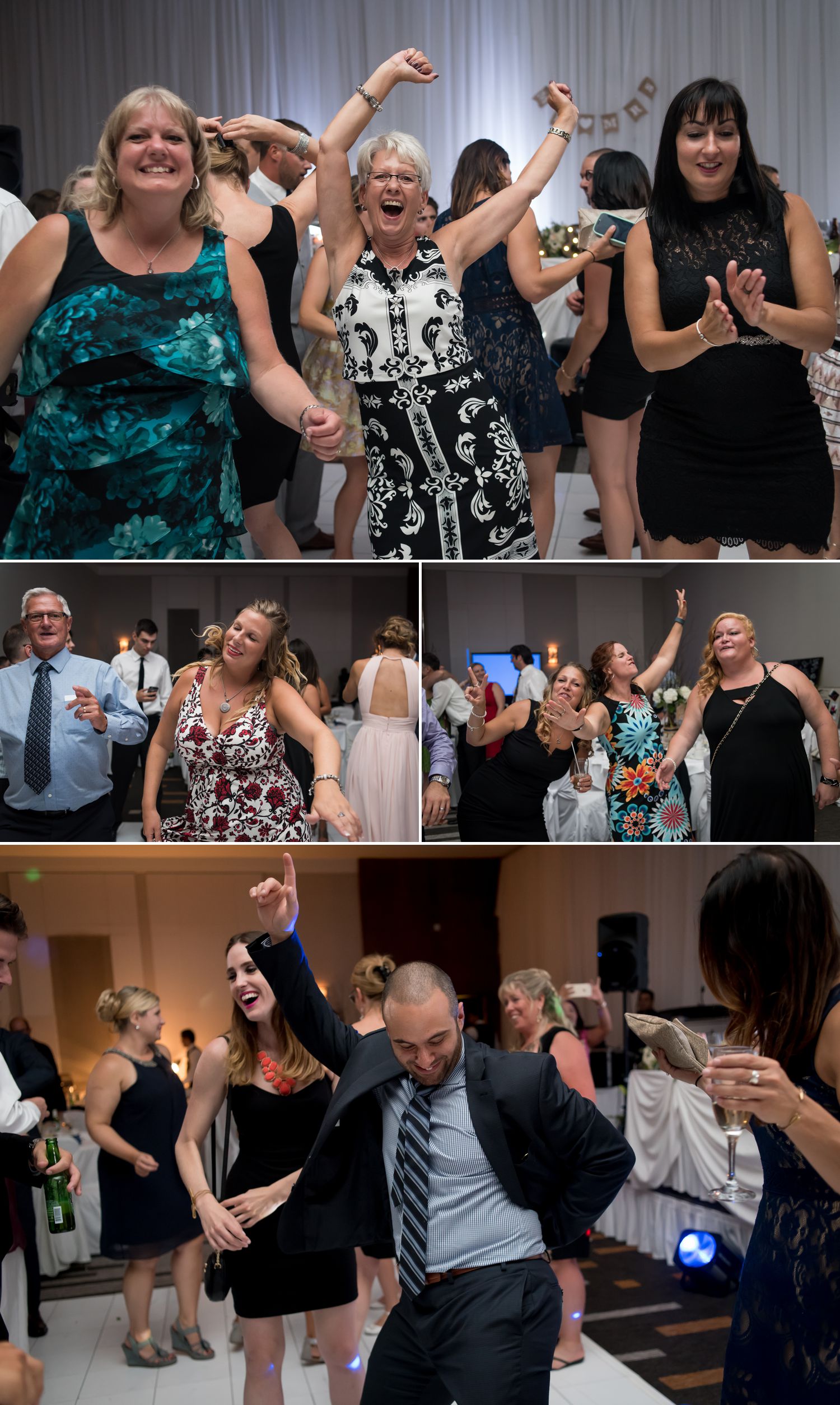 Guests dancing during a wedding reception at The Delta Hotel in downtown Ottawa