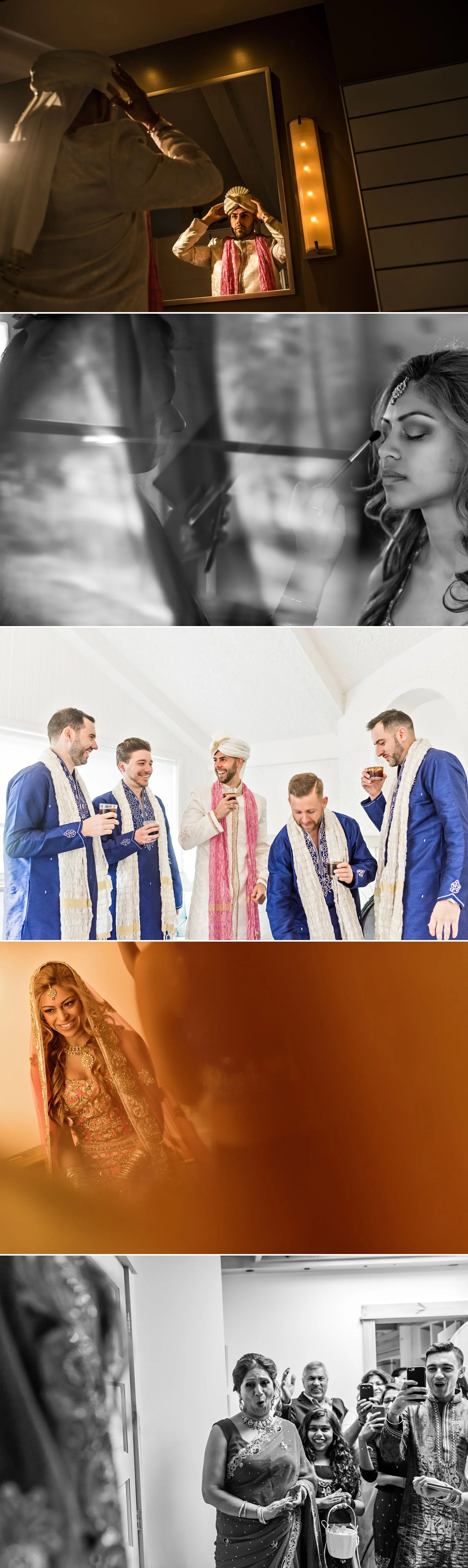 bride and groom getting ready in Wakefield at le Belvedere Wedding