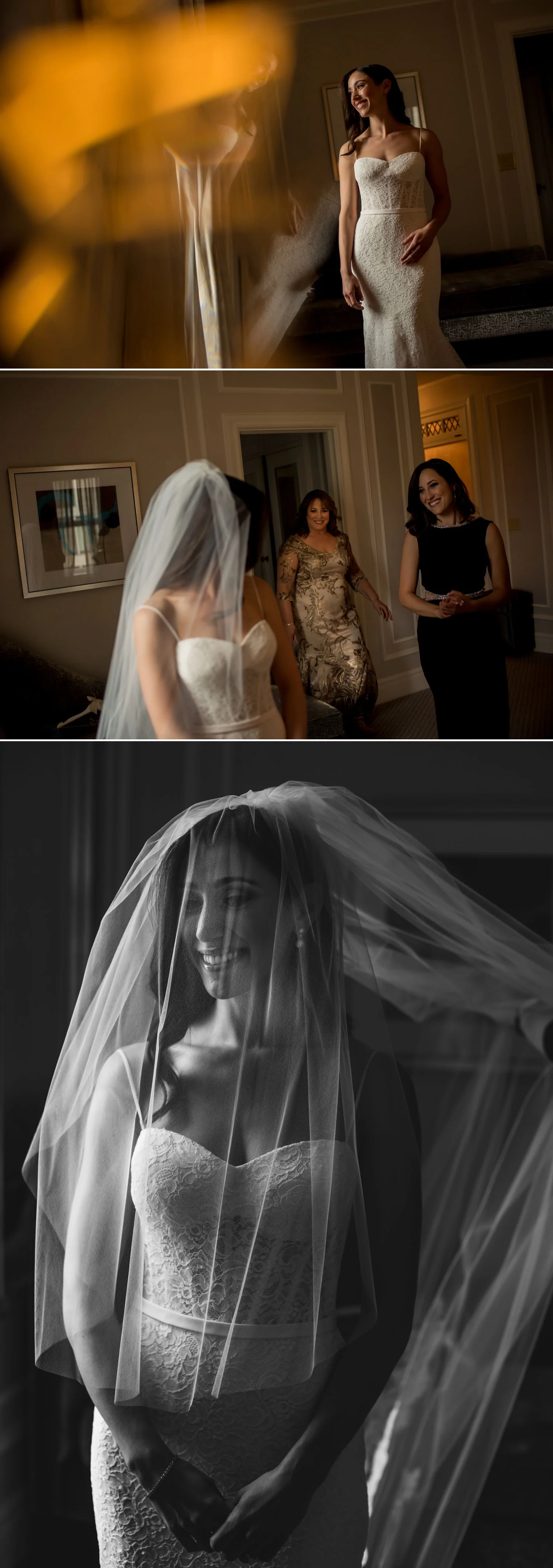 bride getting dressed for her chateau laurier wedding in ottawa
