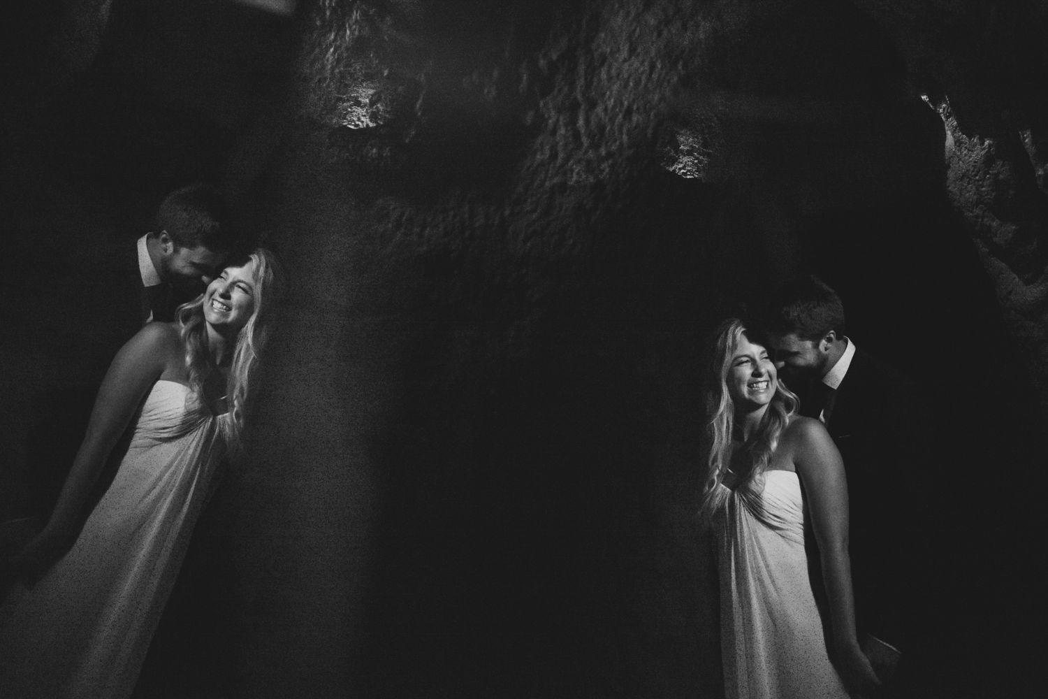 A night time portrait of the bride and groom inside The Museum of Nature in downtown Ottawa