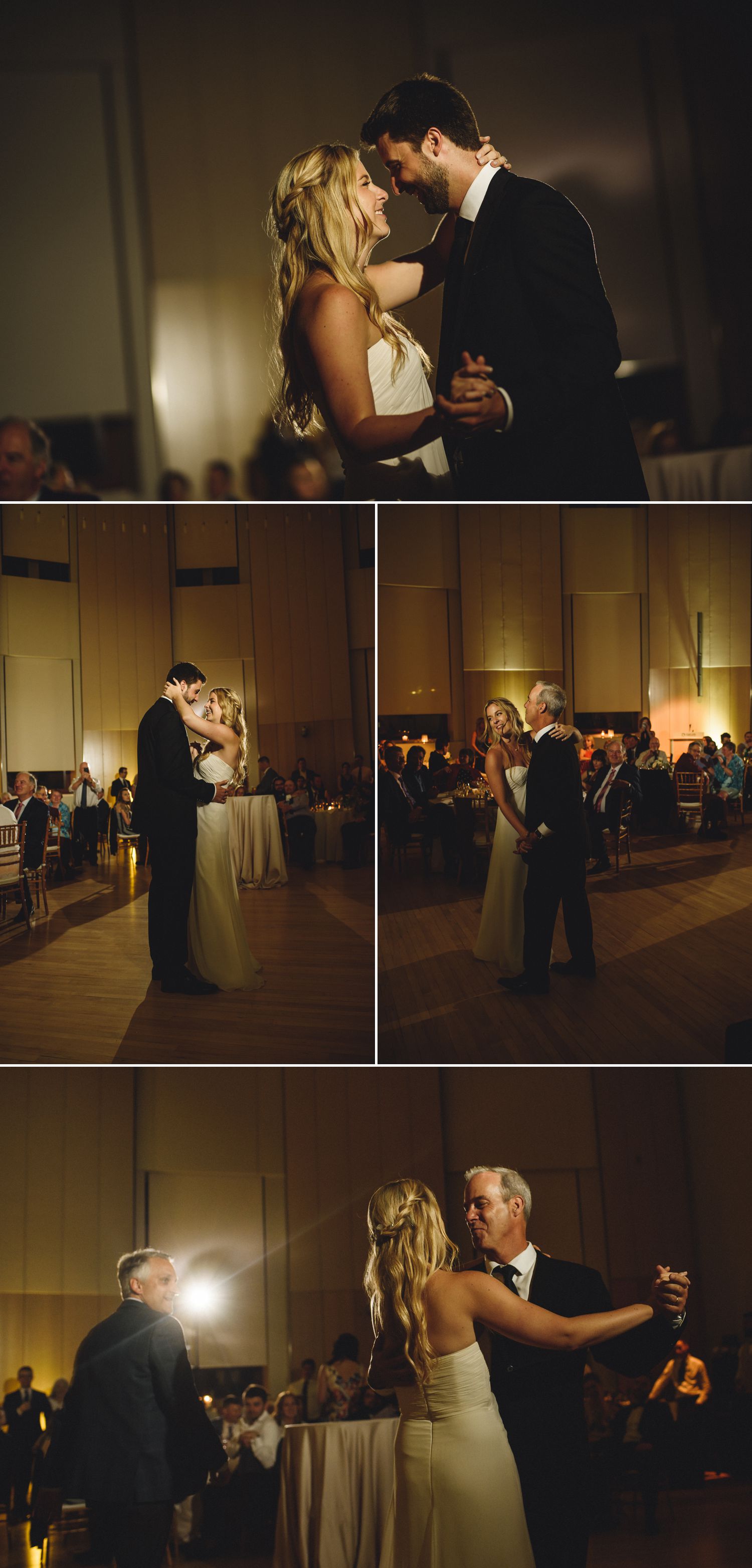 The bride and groom during their first dance at their wedding reception at The Museum of Nature in downtown Ottawa