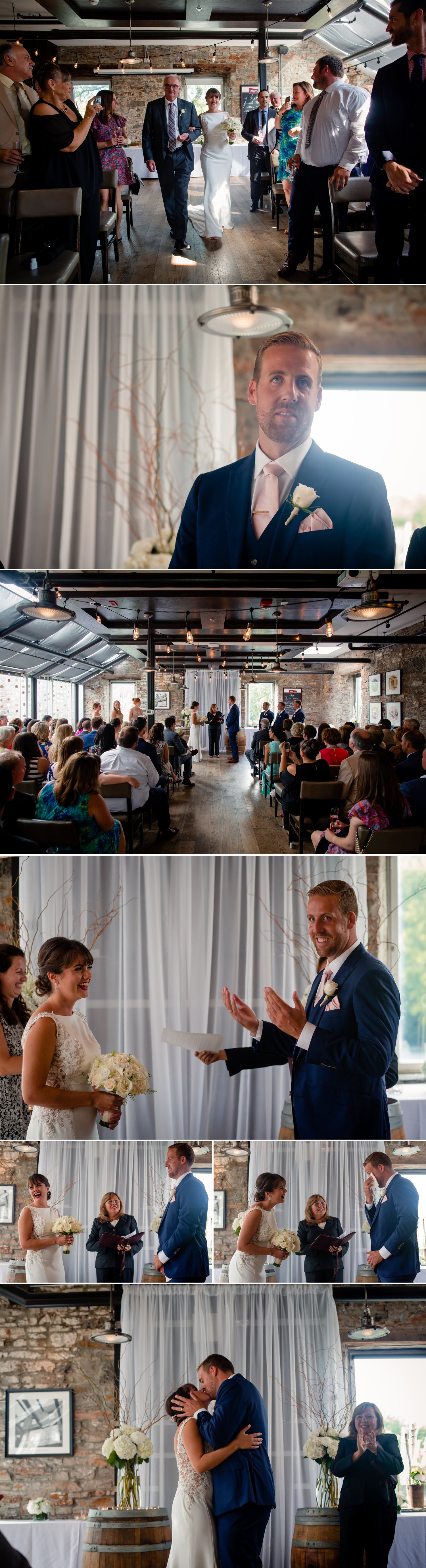 A wedding ceremony held at The Mill St. Brew Pub in downtown Ottawa