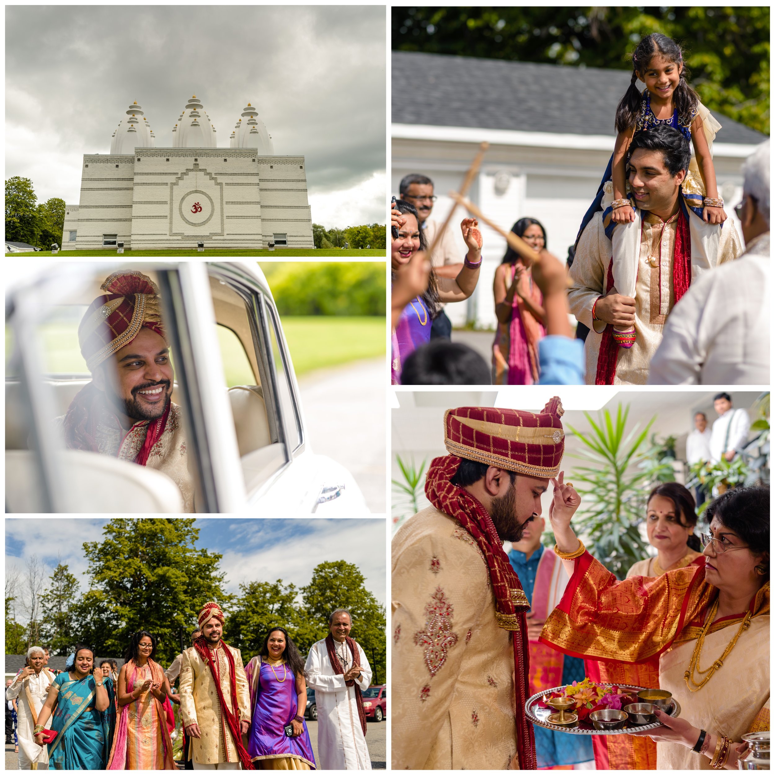 Indian groom arriving at his wedding ceremony