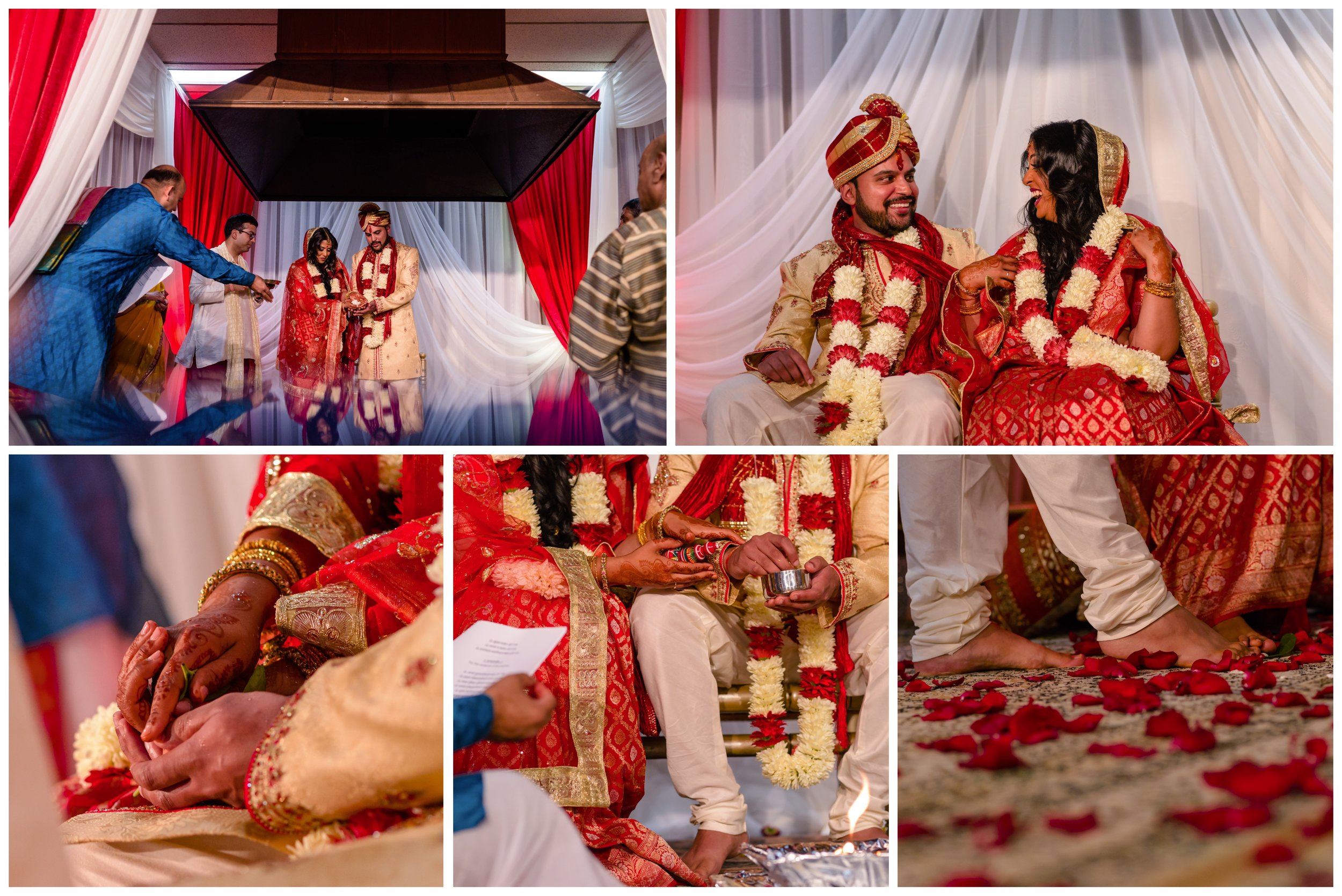Photos of an Indian couple at their wedding ceremony