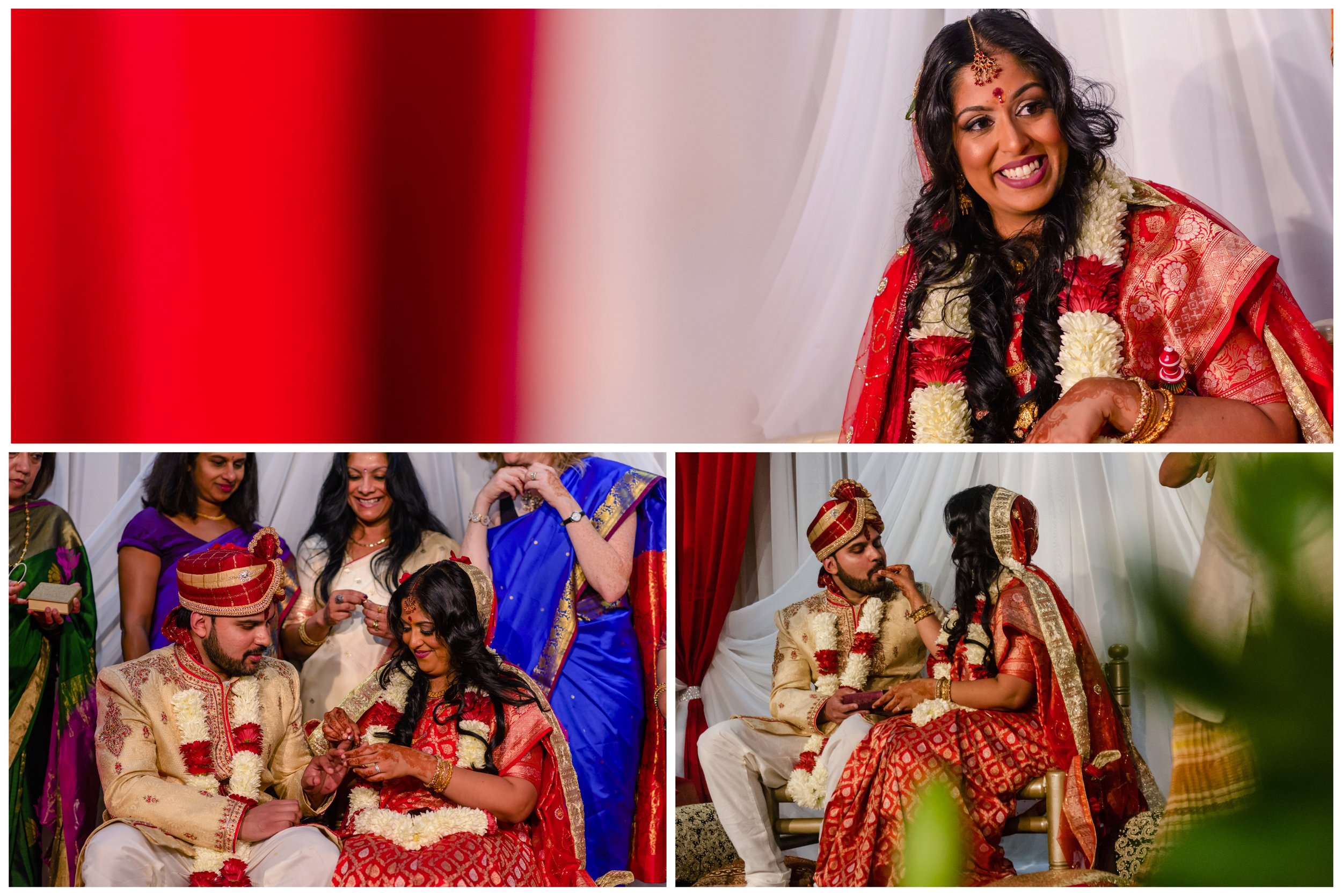 Indian bride and groom getting married