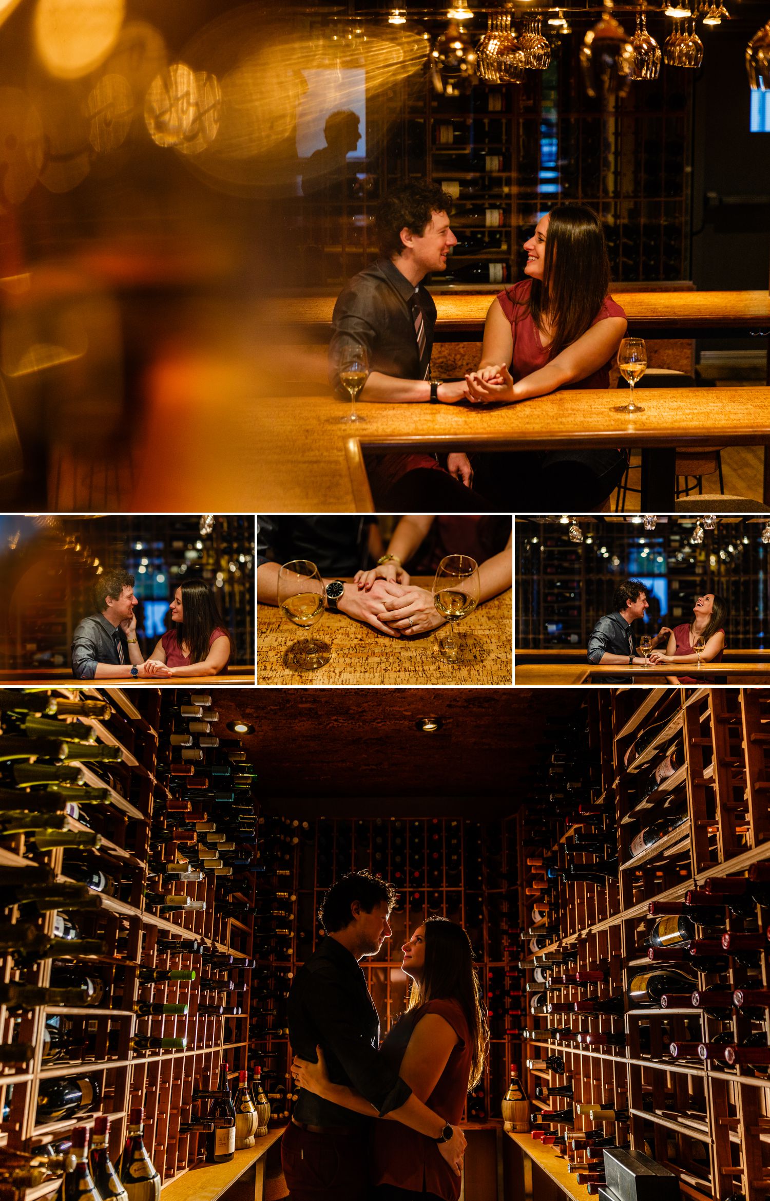 Couples portraits taken at a wine bar in Gatineau Quebec