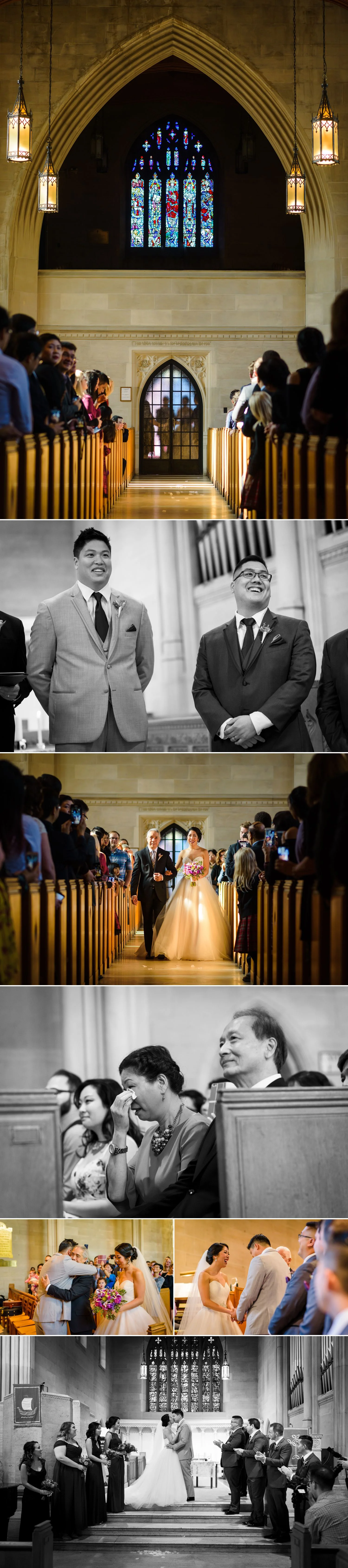 A wedding ceremony taking place at the Knox Presbyterian Church in downtown Ottawa